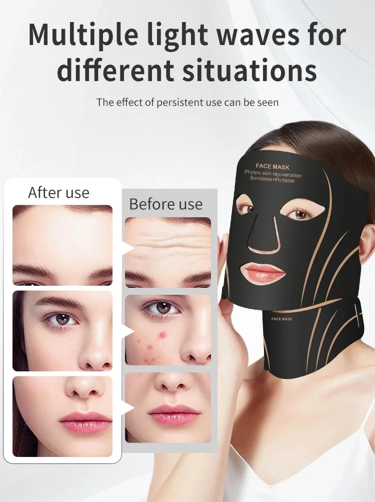 7-Color LED Face and Neck Rejuvenation Light Therapy Mask