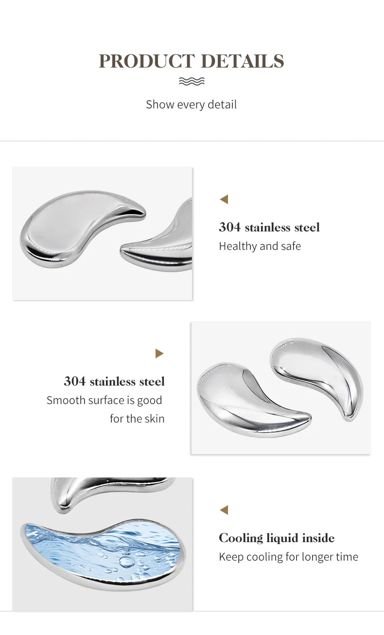 Stainless Steel Cooling Eye Pads for Puffiness and Dark Circles - 10
