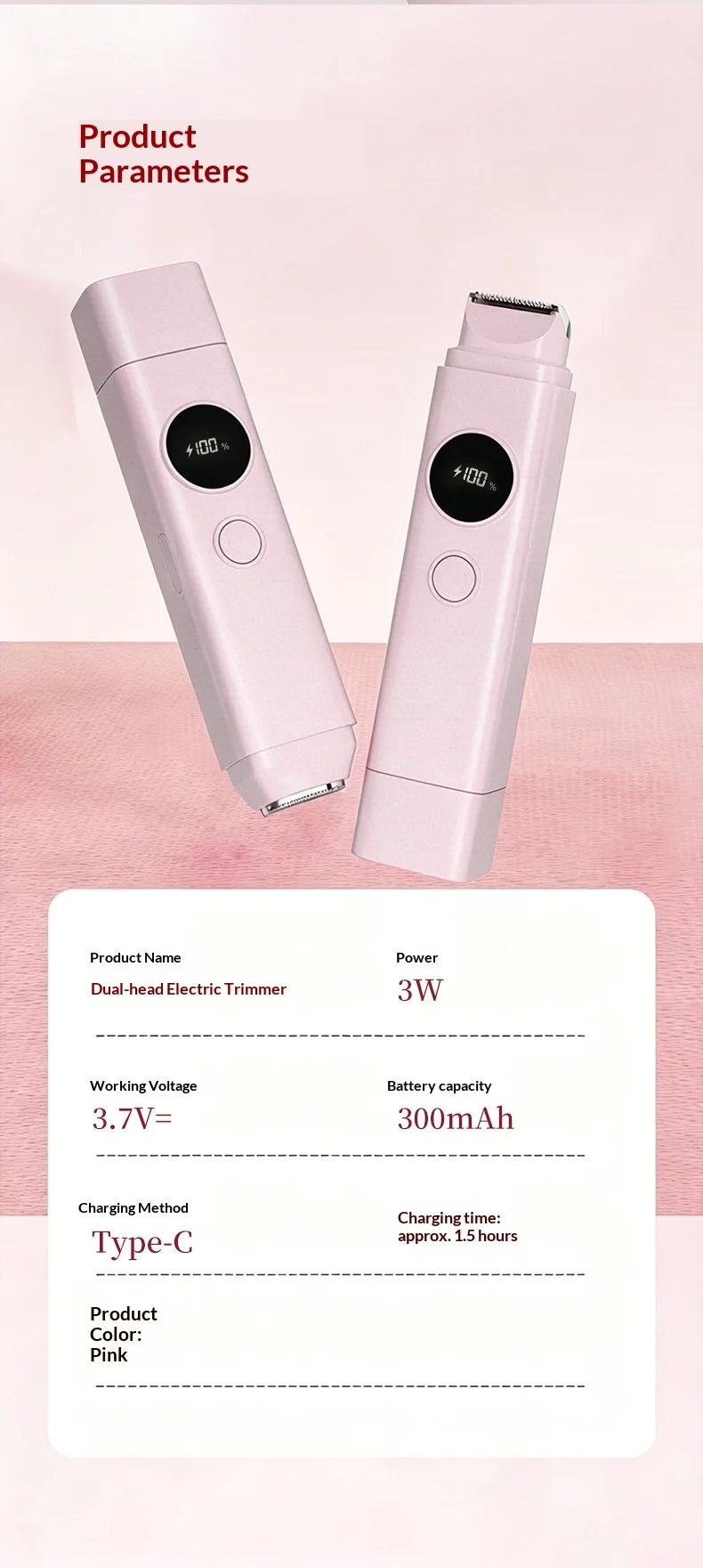 2-in-1 Painless Electric Hair Trimmer for Face and Body - 22