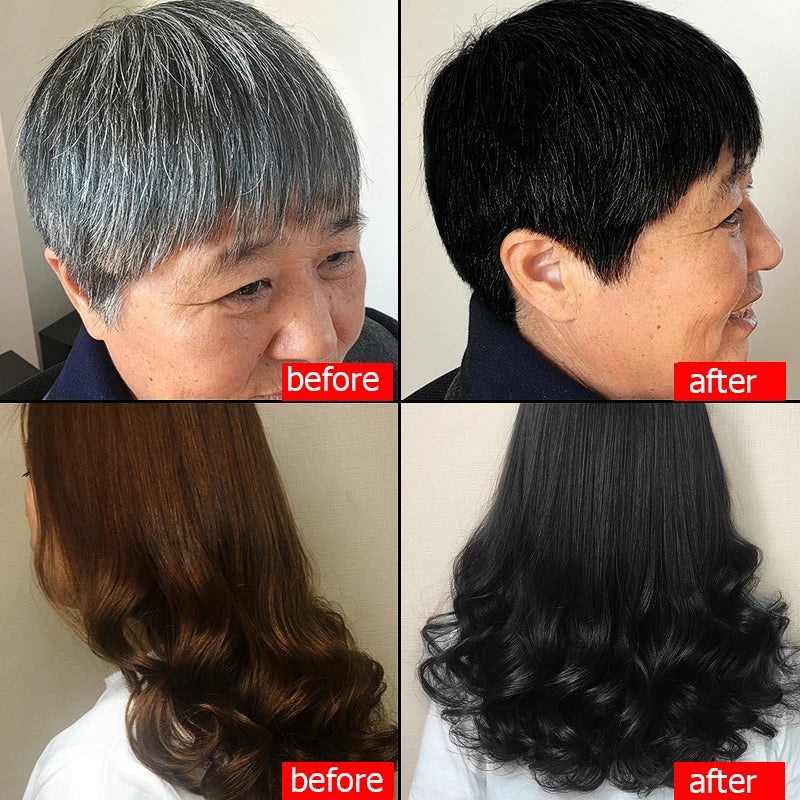 500ml Herbal Hair Color Shampoo for Gray Hair Coverage and Shine