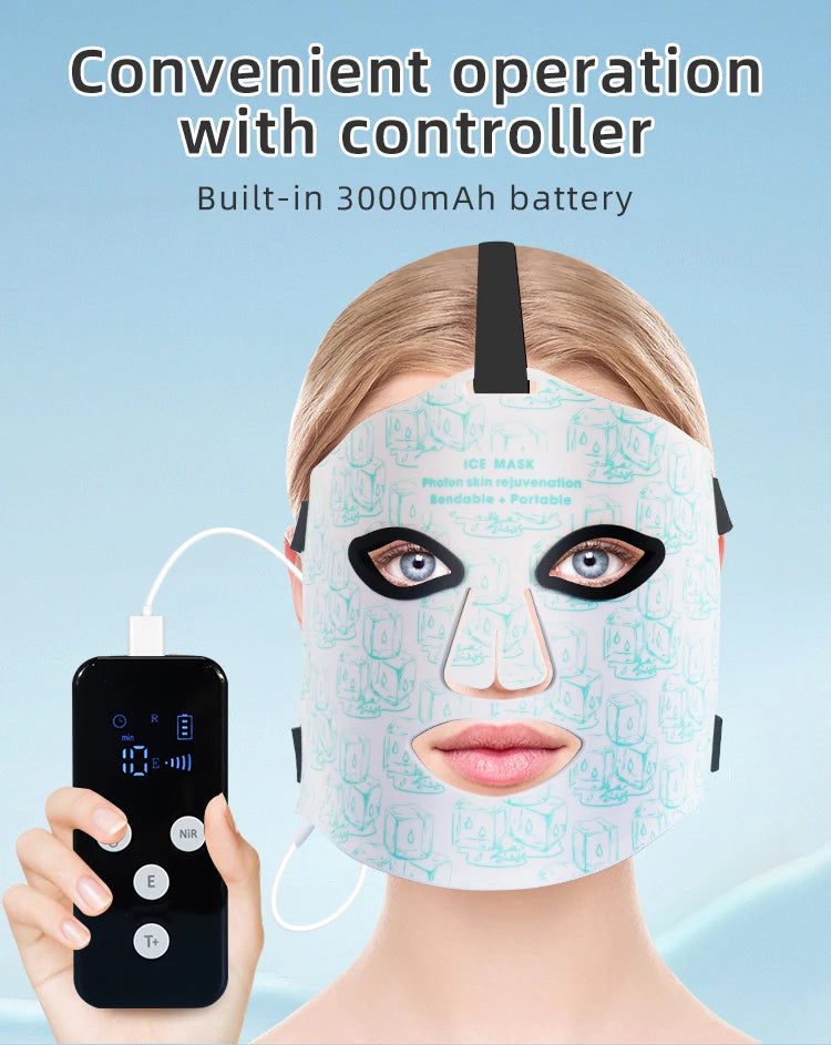 LED Red Light Therapy Face Mask with Cooling Gel Pack - 10