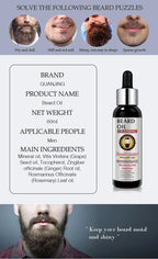 Guanjing Beard Growth Oil Natural Organic Men Beard Conditioner 60ml