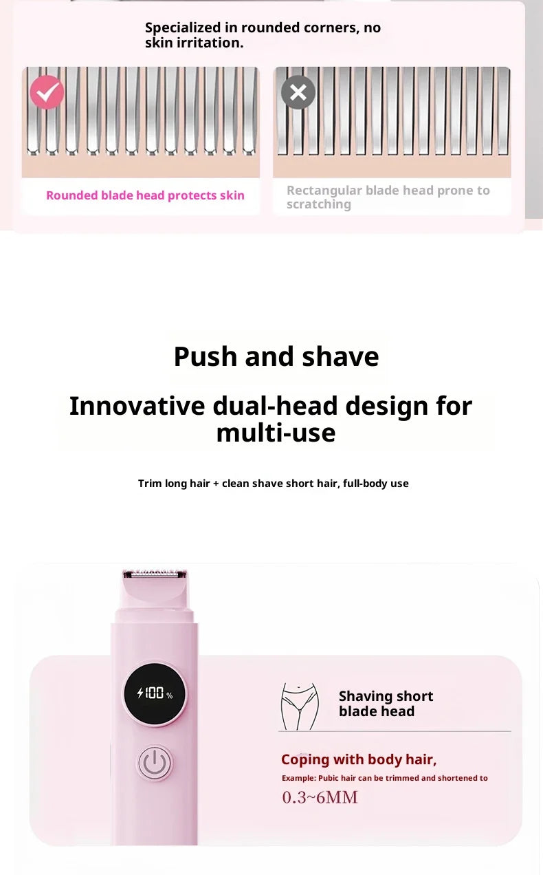 2-in-1 Painless Electric Hair Trimmer for Face and Body