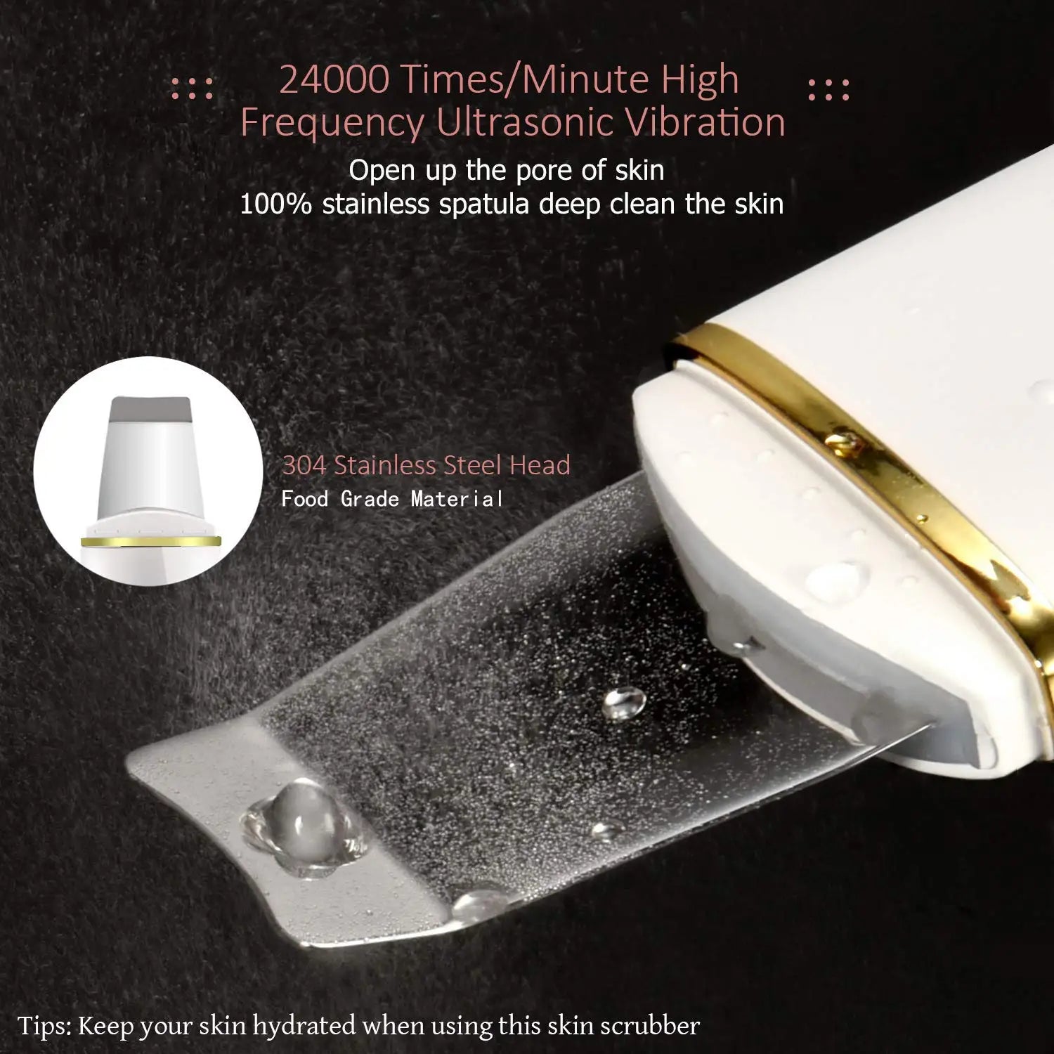 Ultrasonic Skin Scrubber and Facial Pore Cleansing Spatula - 11