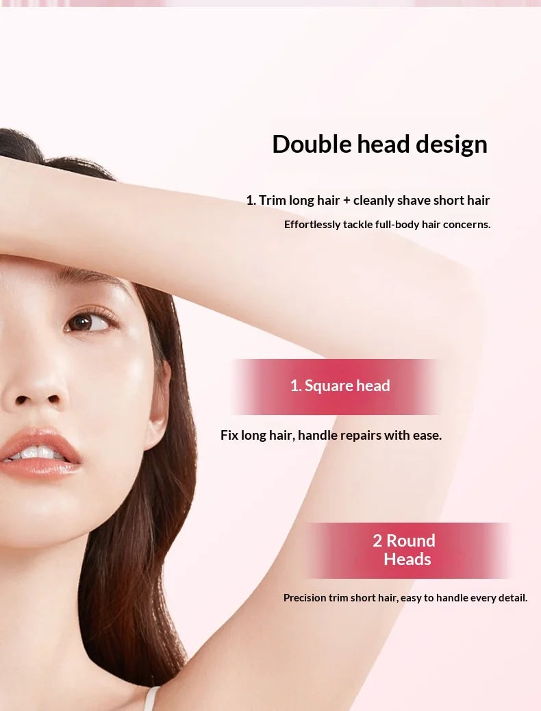 2-in-1 Painless Electric Hair Trimmer for Face and Body