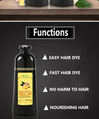Natural Ginger Herbal Hair Dye Shampoo 500ml for Gray Hair Coverage