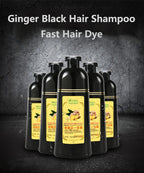 Natural Ginger Herbal Hair Dye Shampoo 500ml for Gray Hair Coverage