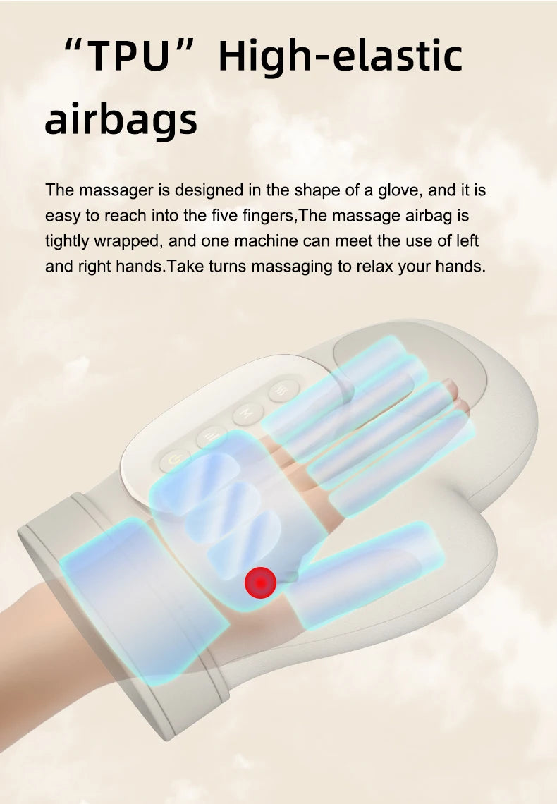 Cordless Hand and Finger Massager with Heat and Compression