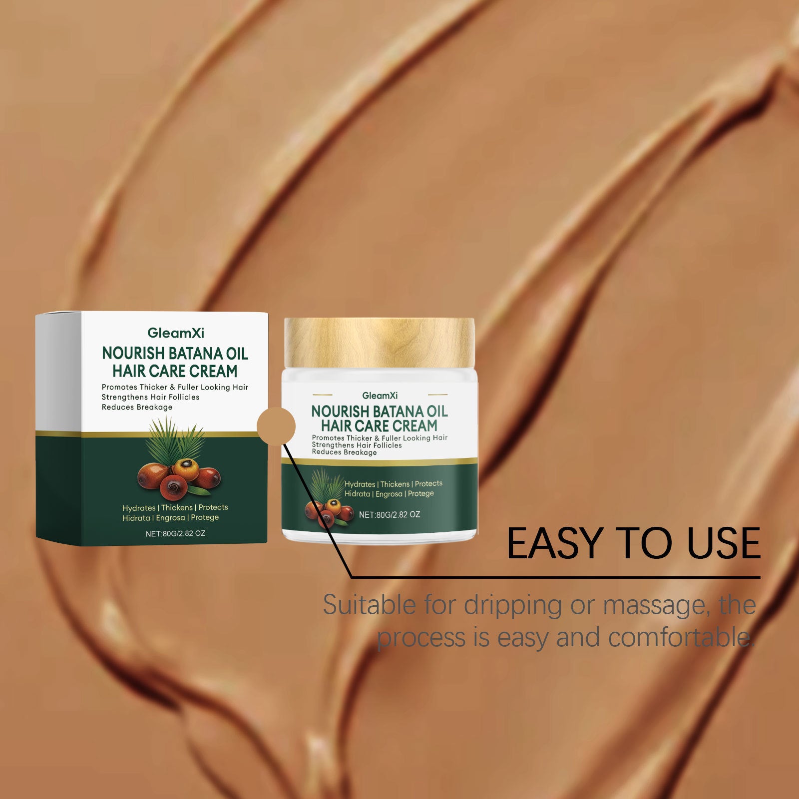 Batana Oil Hair Care Cream Hydrating Strengthening Hair Mask 80g - 14