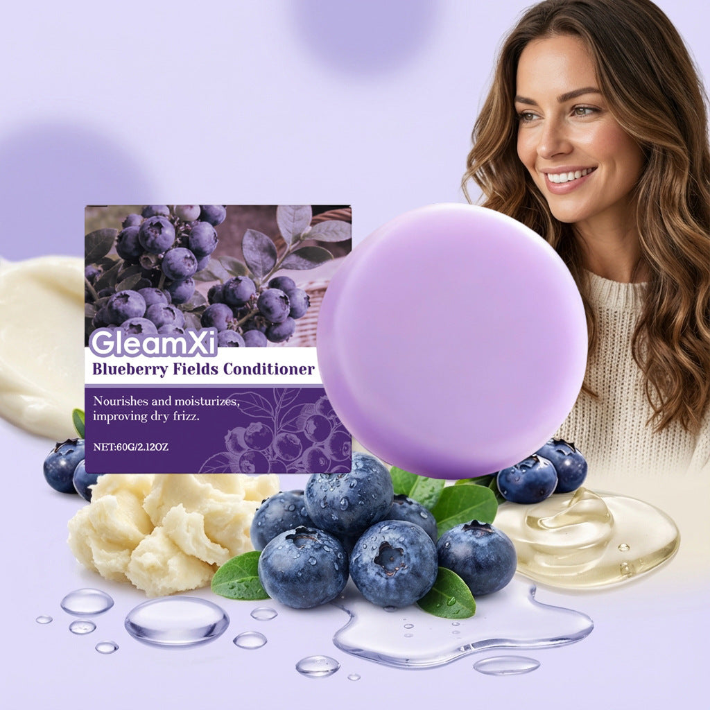 Blueberry Fields Solid Hair Conditioner Bar for Frizz Repair 60g