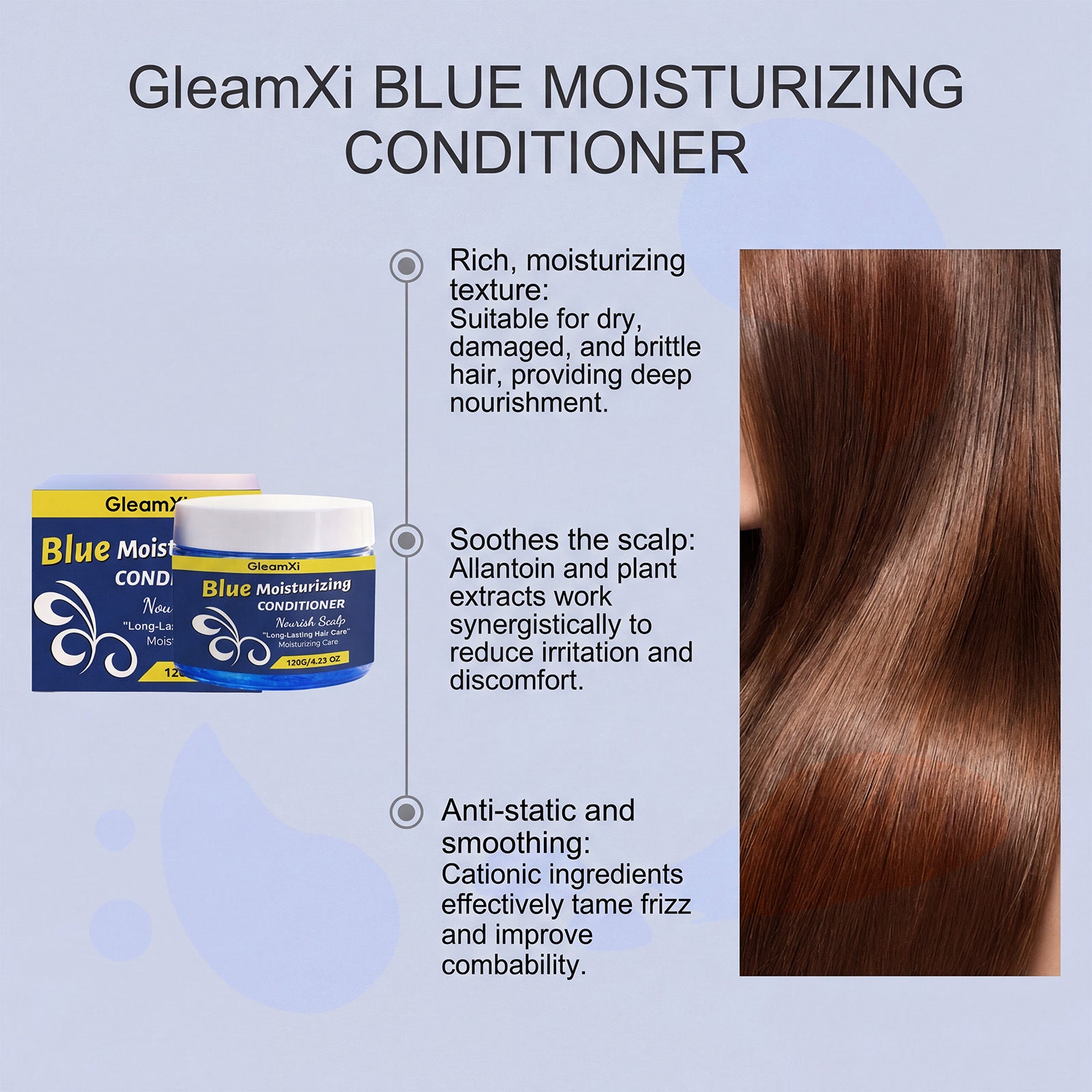 Deep Moisturizing Blue Hair Conditioner Treatment Mask 120g - 12