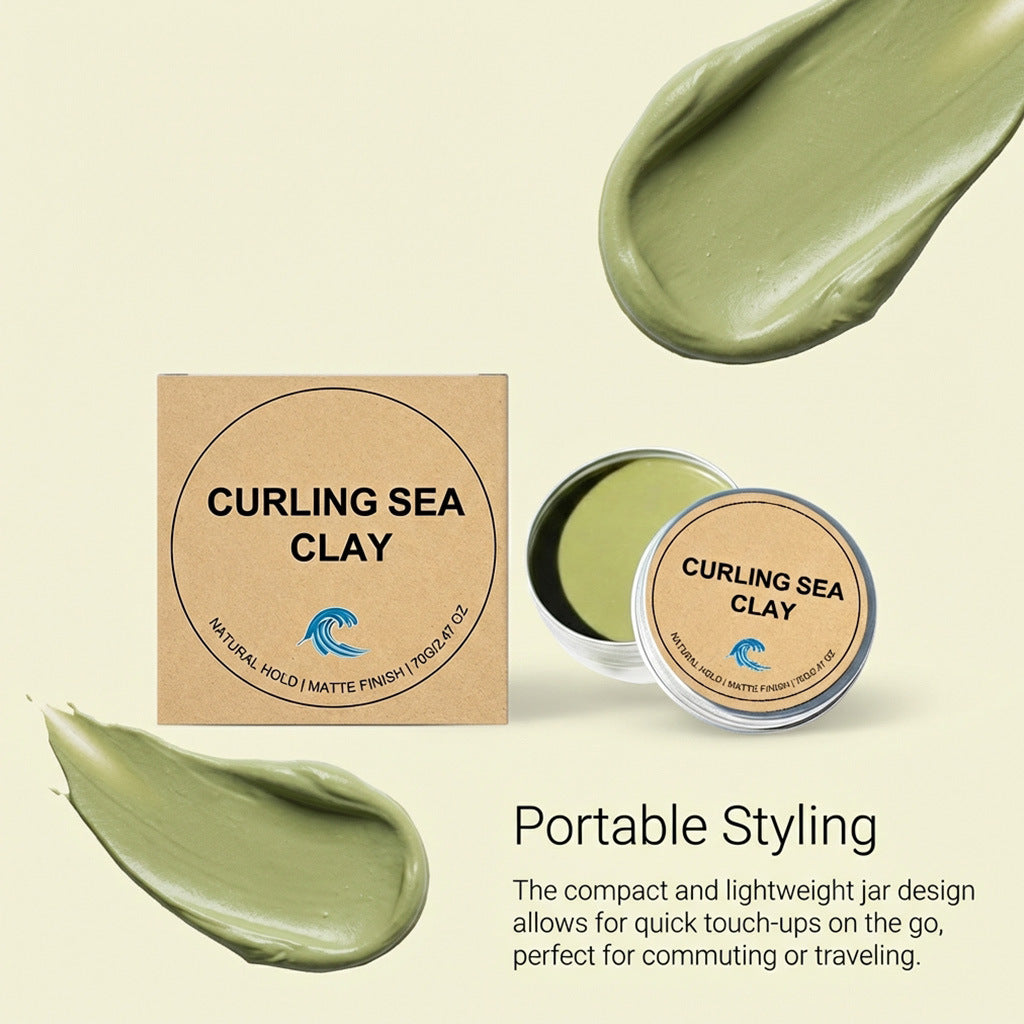 Curling Sea Clay Hair Styling Pomade 70g Matte Finish Natural Hold
