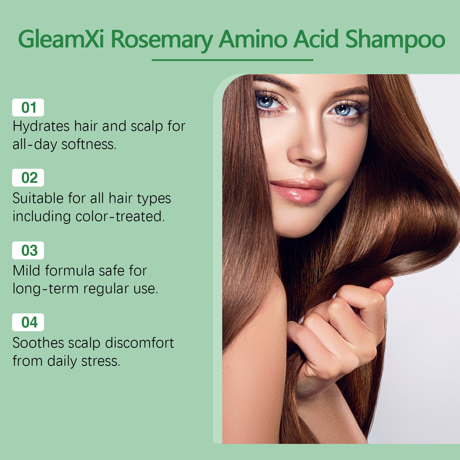 Rosemary Amino Acid Hair Shampoo 100ml Oil Control and Scalp Cleansing