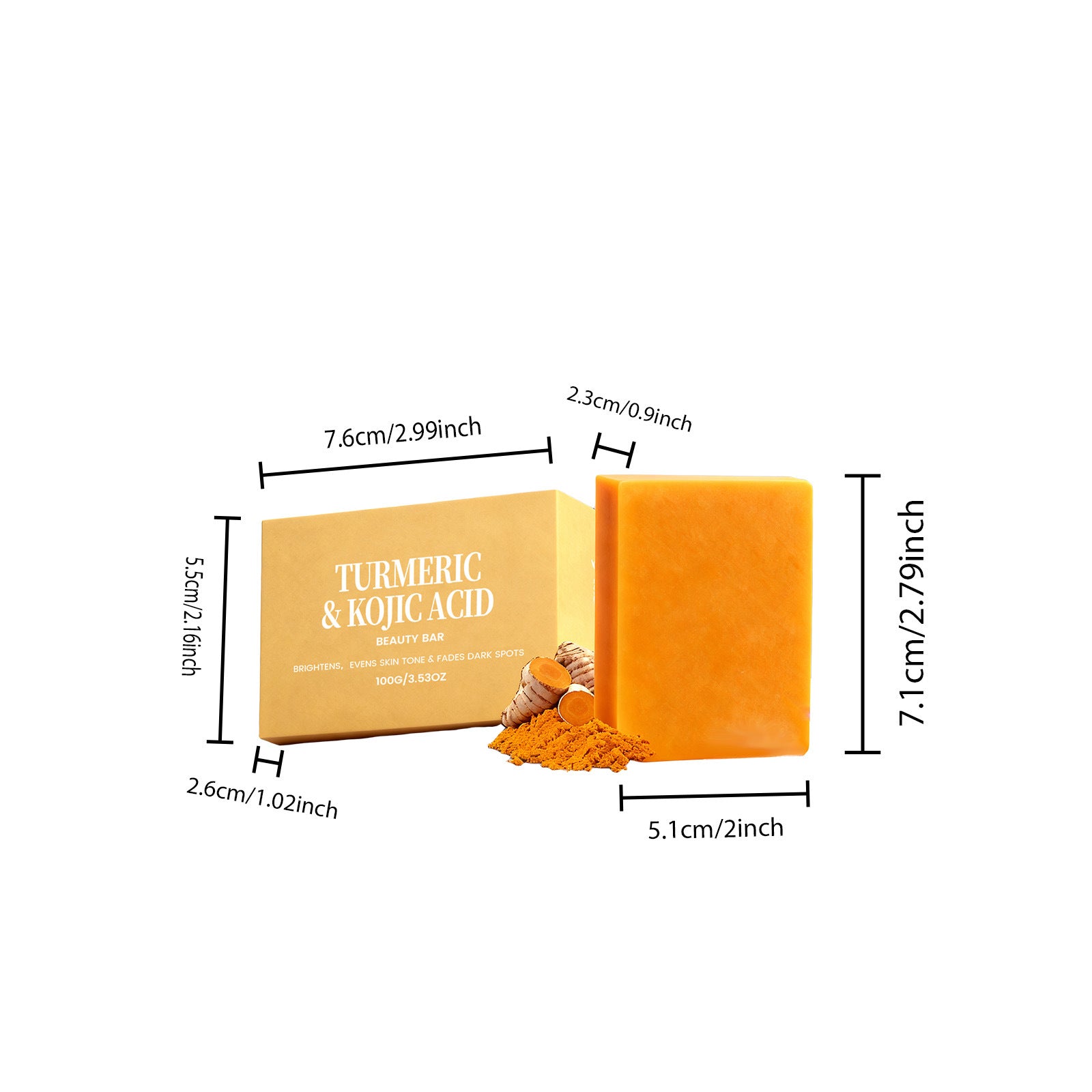 Turmeric and Kojic Acid Cleansing Beauty Bar for Face and Body - 7