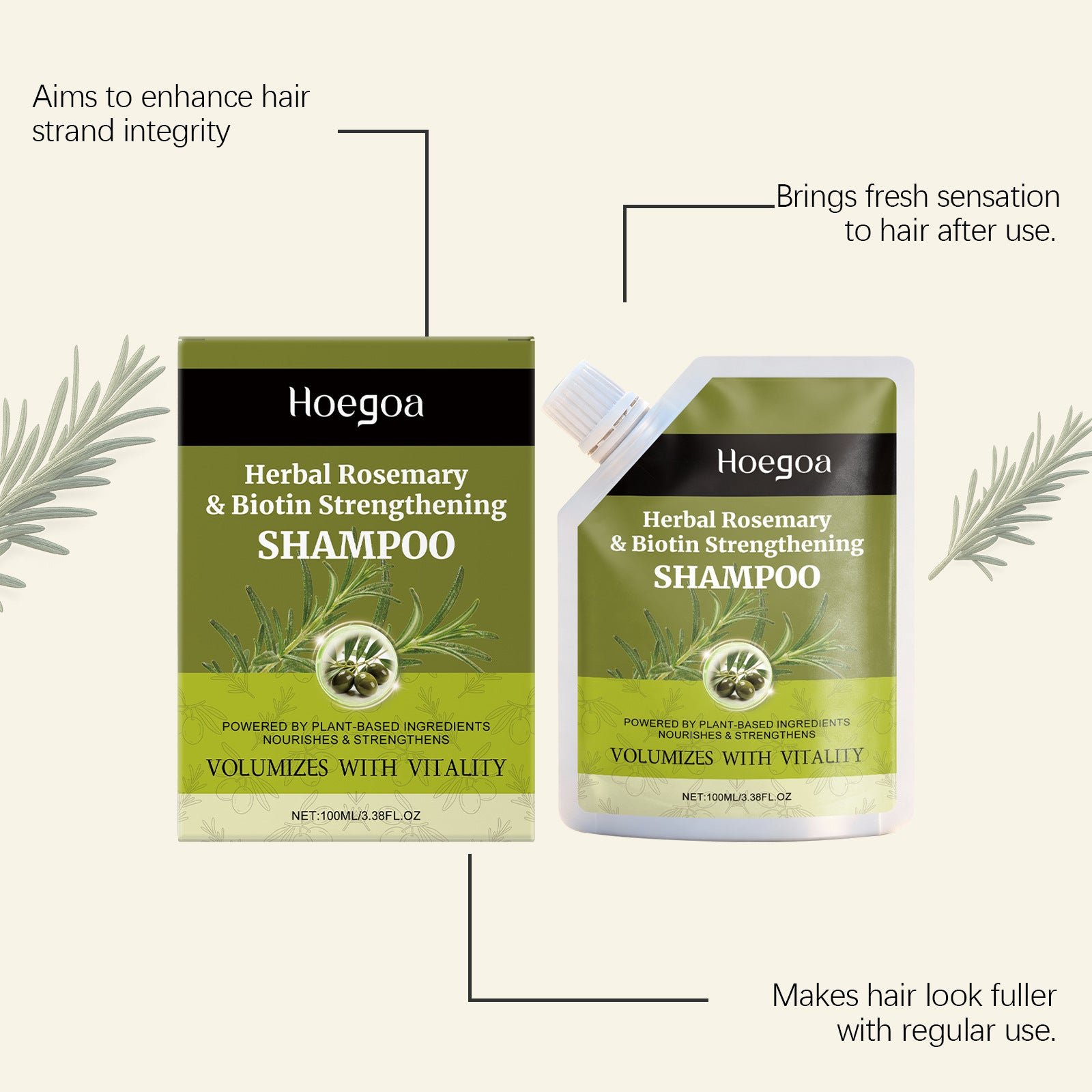 Herbal Rosemary and Biotin Strengthening Shampoo 100ml - 13