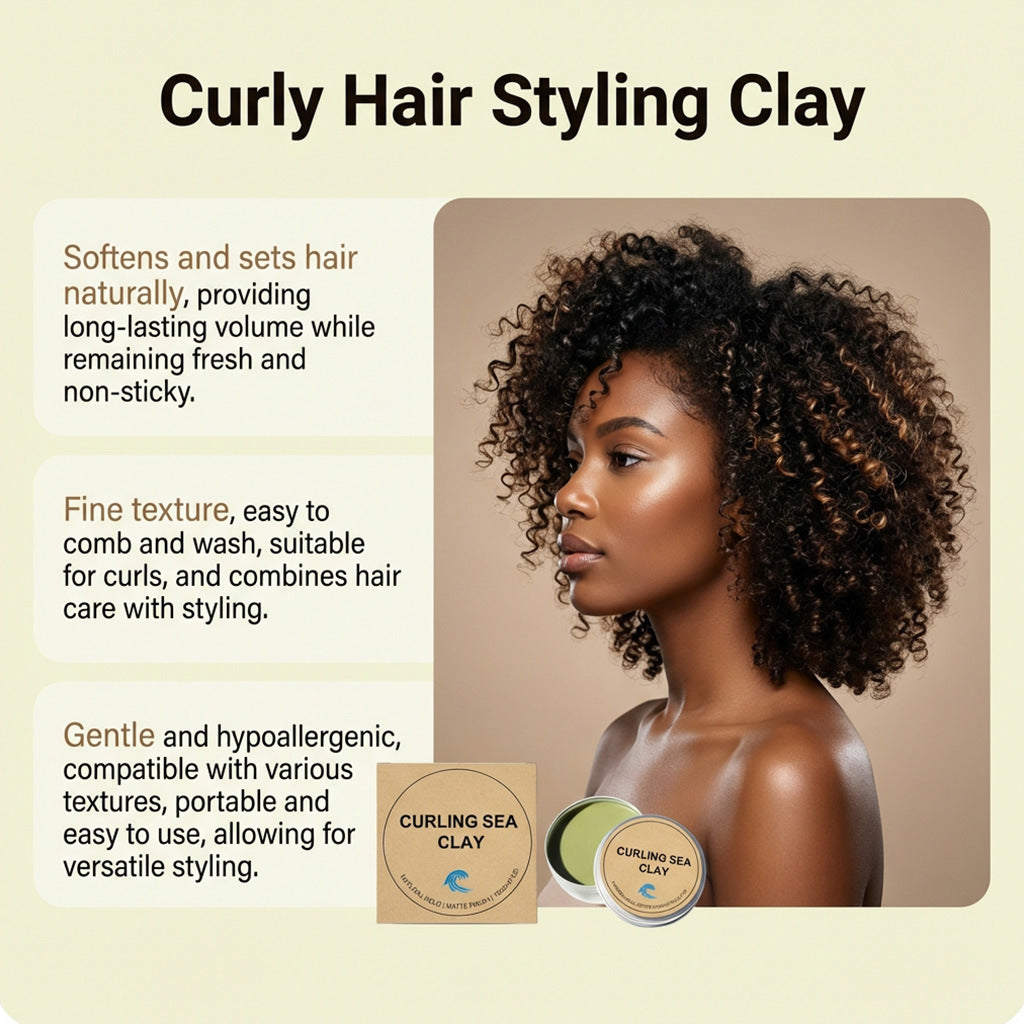 Curling Sea Clay Hair Styling Pomade 70g Matte Finish Natural Hold