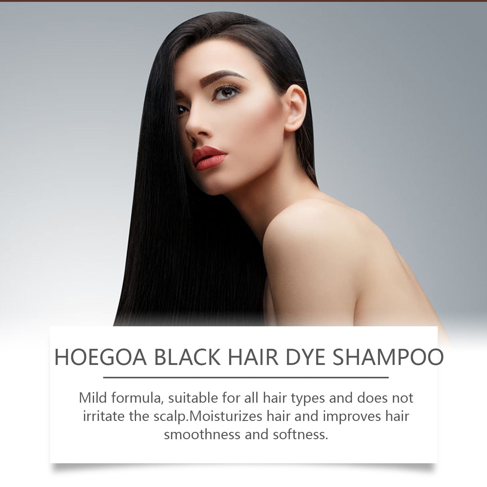 Natural Herbal Black Hair Dye Shampoo for Grey Coverage 100ml - 10