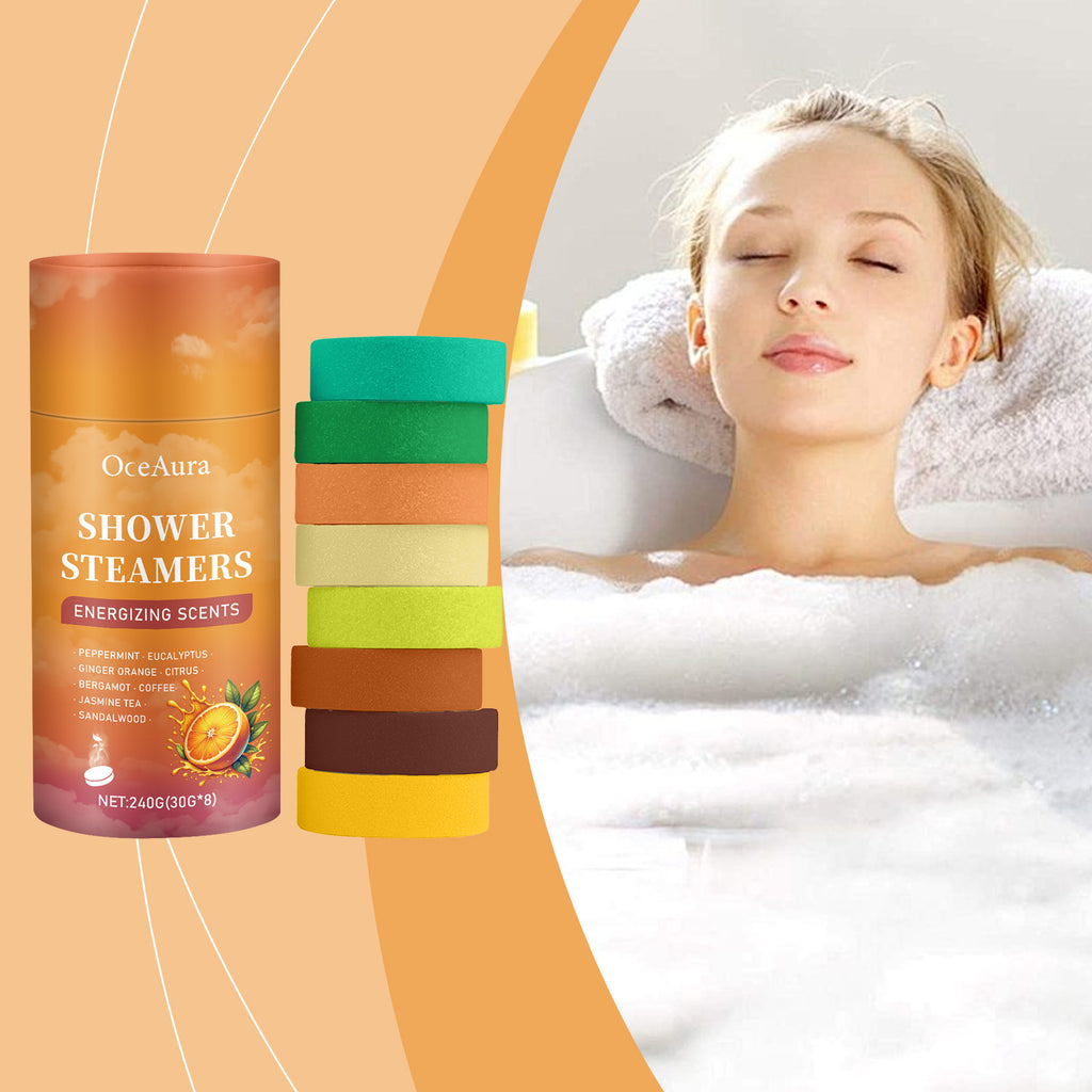8 Piece Aromatherapy Shower Steamer Tablet Set for Relaxation