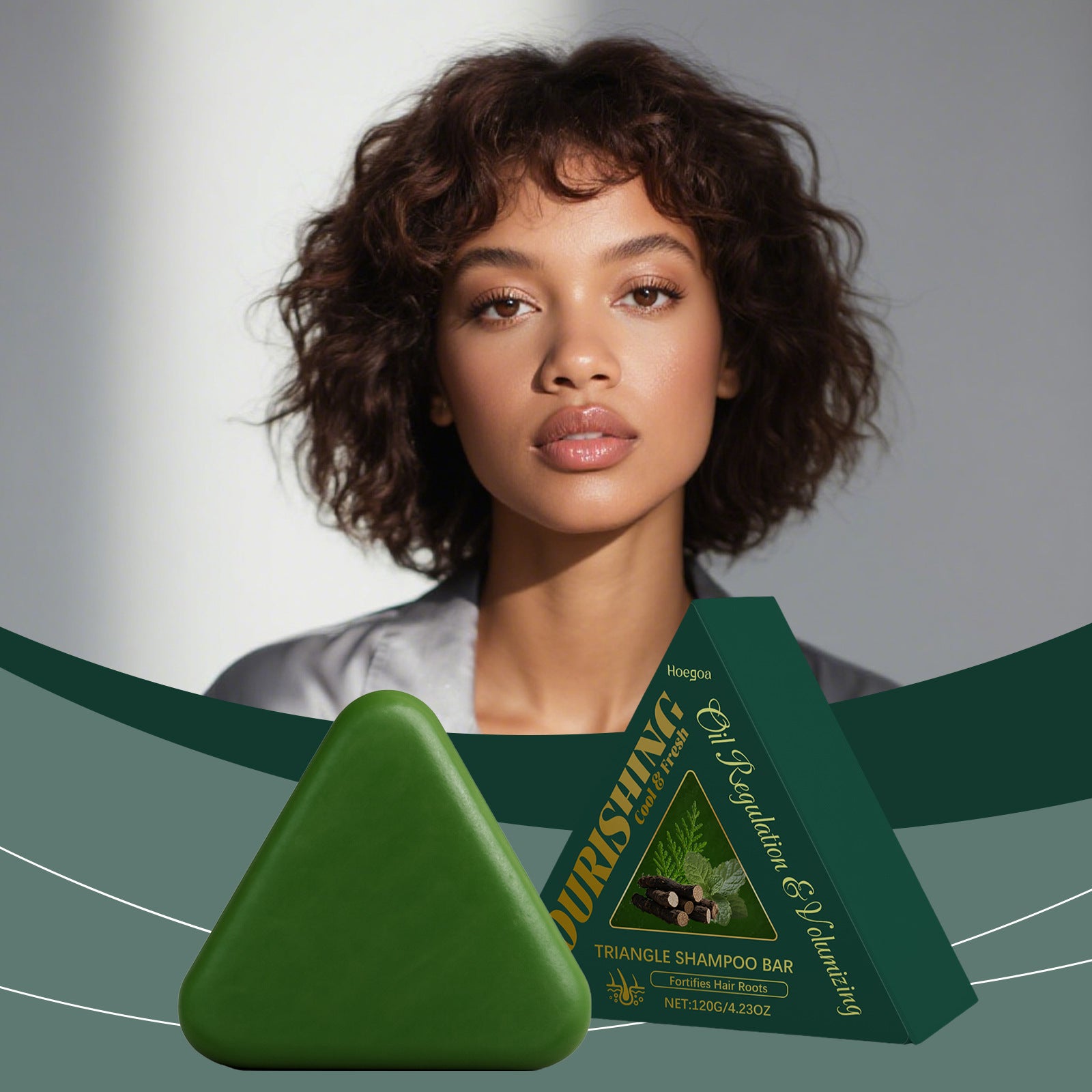 Natural Herbal Solid Triangle Shampoo Bar for Oil Control and Hair Care