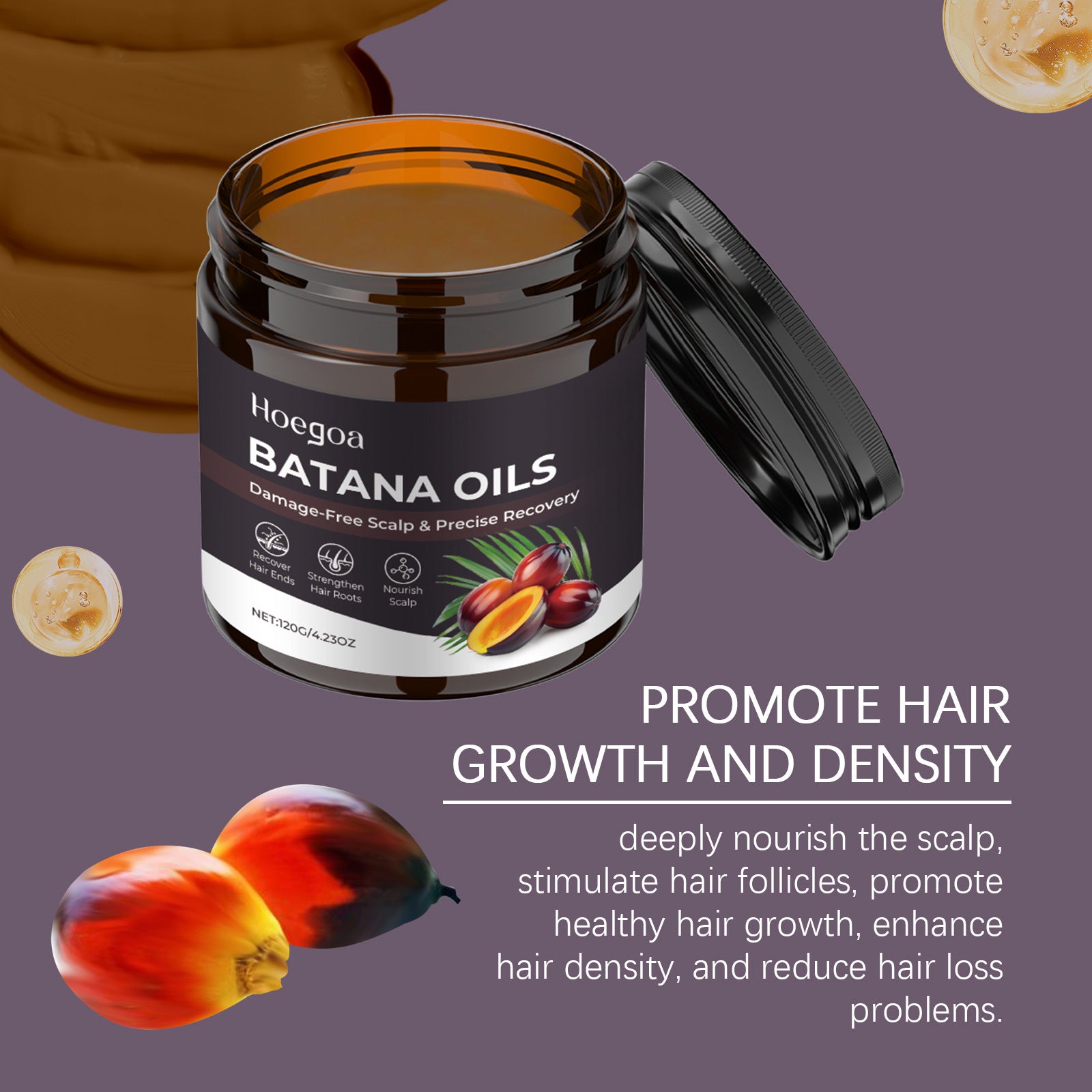 Pure Natural Batana Oil Hair Mask for Scalp Nourishment and Growth 120g - 14