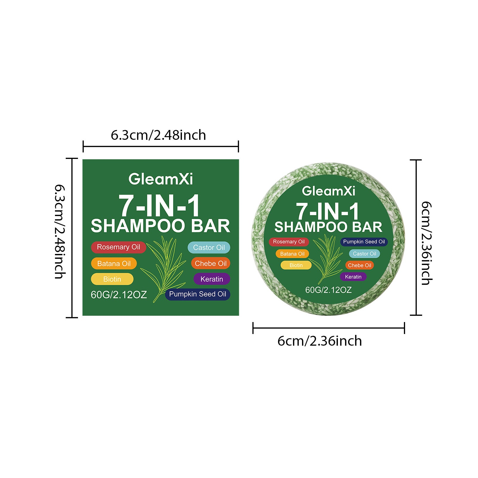 7 In 1 Rosemary Batana Keratin Solid Shampoo Bar 60g