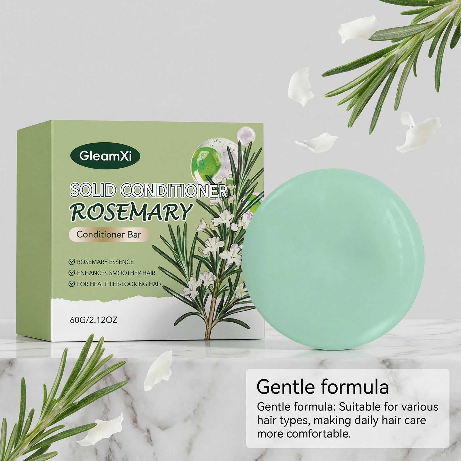 Rosemary Solid Hair Conditioner Bar 60g Natural Repairing Anti Frizz - 15
