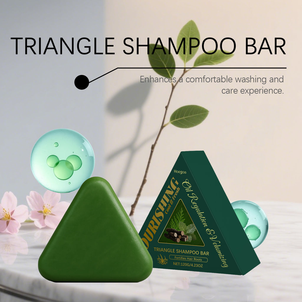 Natural Herbal Solid Triangle Shampoo Bar for Oil Control and Hair Care