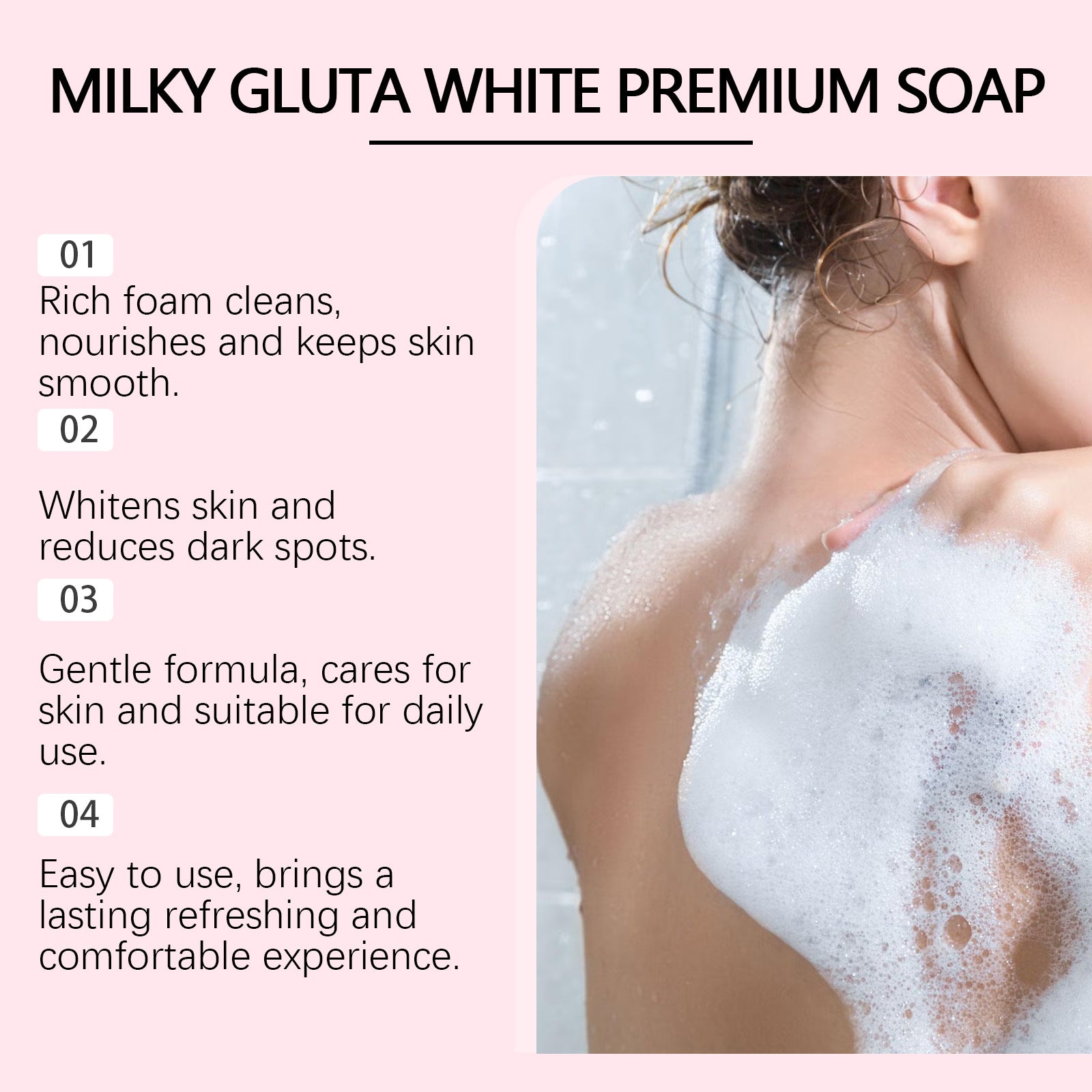 Milky Gluta White Exfoliating and Moisturizing Cleansing Soap 70g - 12