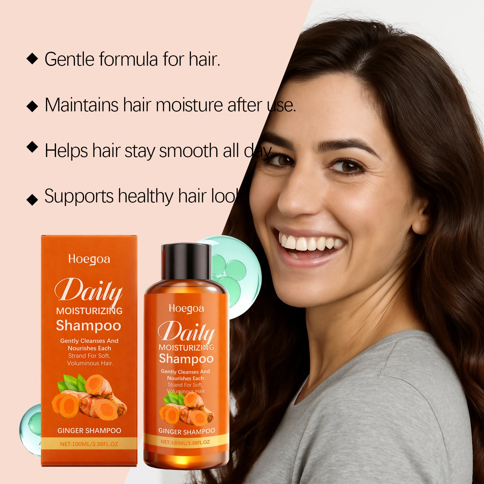 Ginger Shampoo Scalp Nourishing Oil Control and Volumizing Hair Cleanser