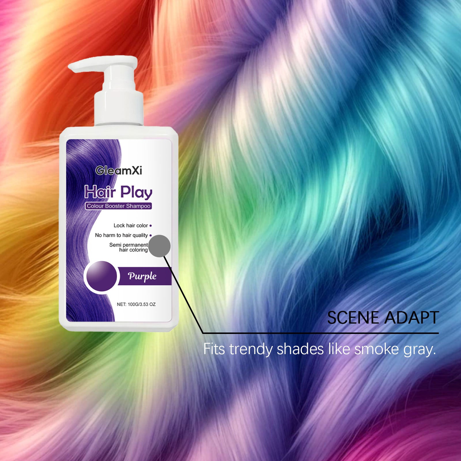 Purple Color Booster Shampoo Semi Permanent Hair Dye and Toning Wash