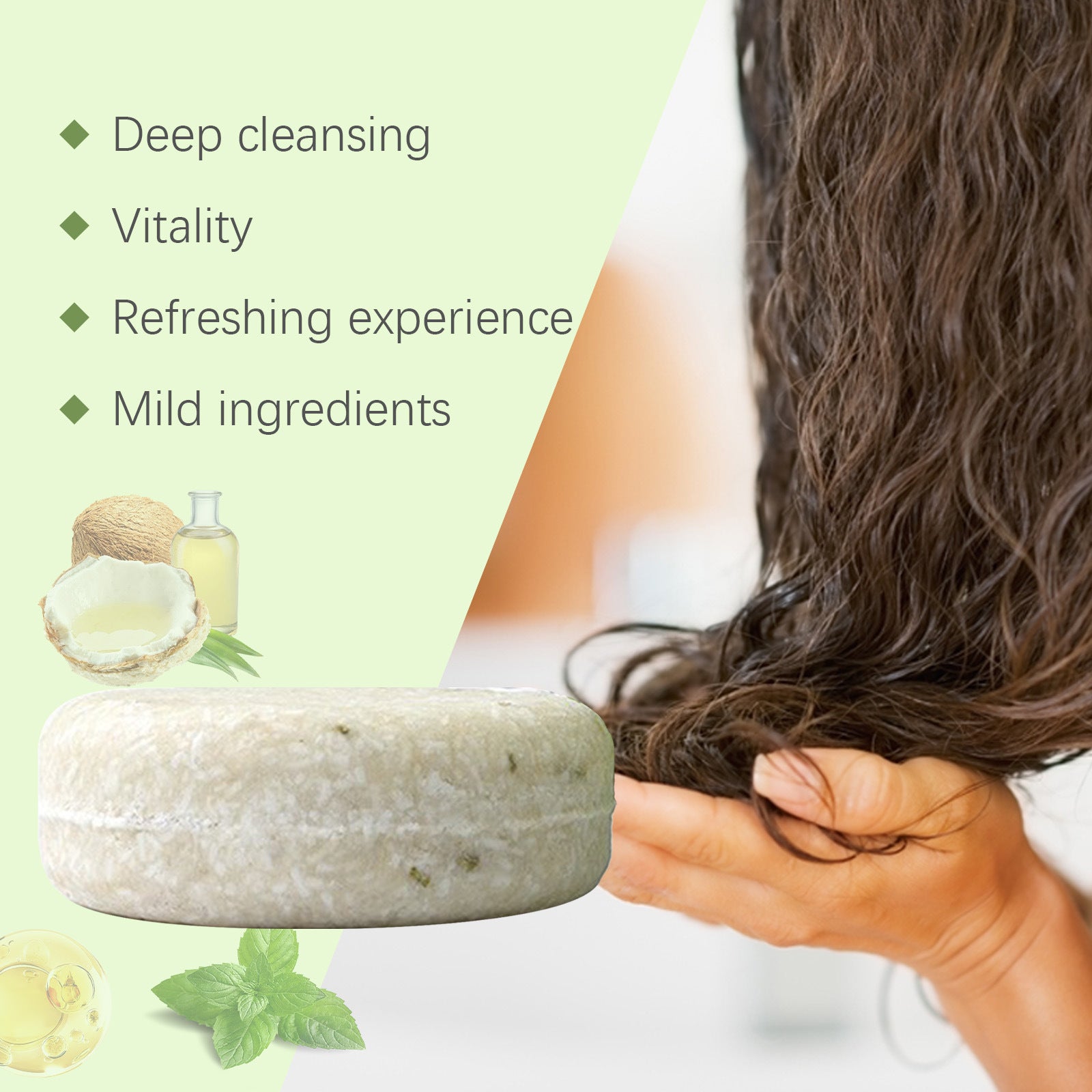 Rosemary Shampoo Bar for Hair Growth and Scalp Oil Control 60g