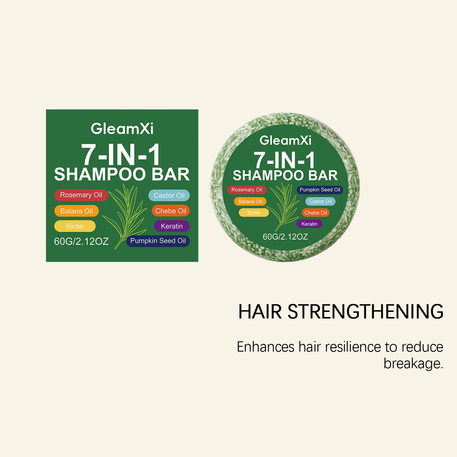 7 In 1 Rosemary Batana Keratin Solid Shampoo Bar 60g