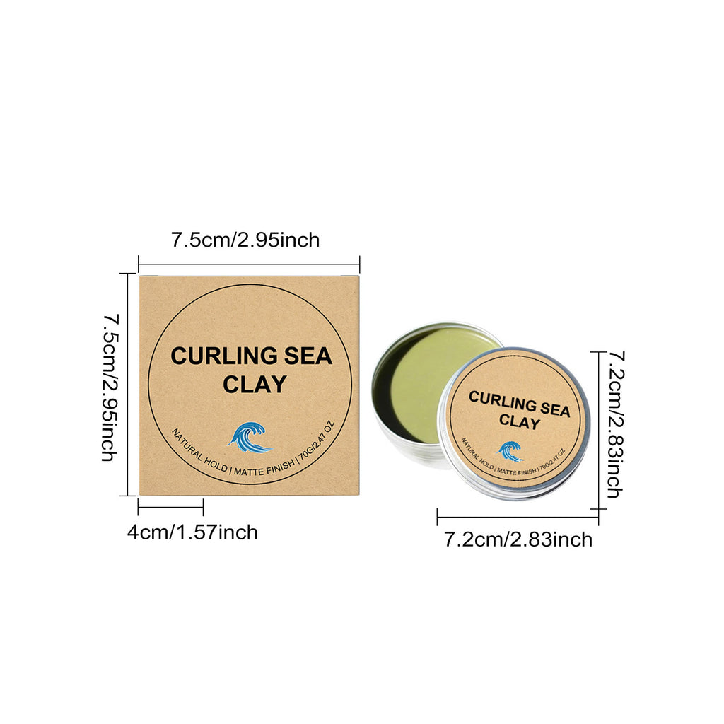 Curling Sea Clay Hair Styling Pomade 70g Matte Finish Natural Hold