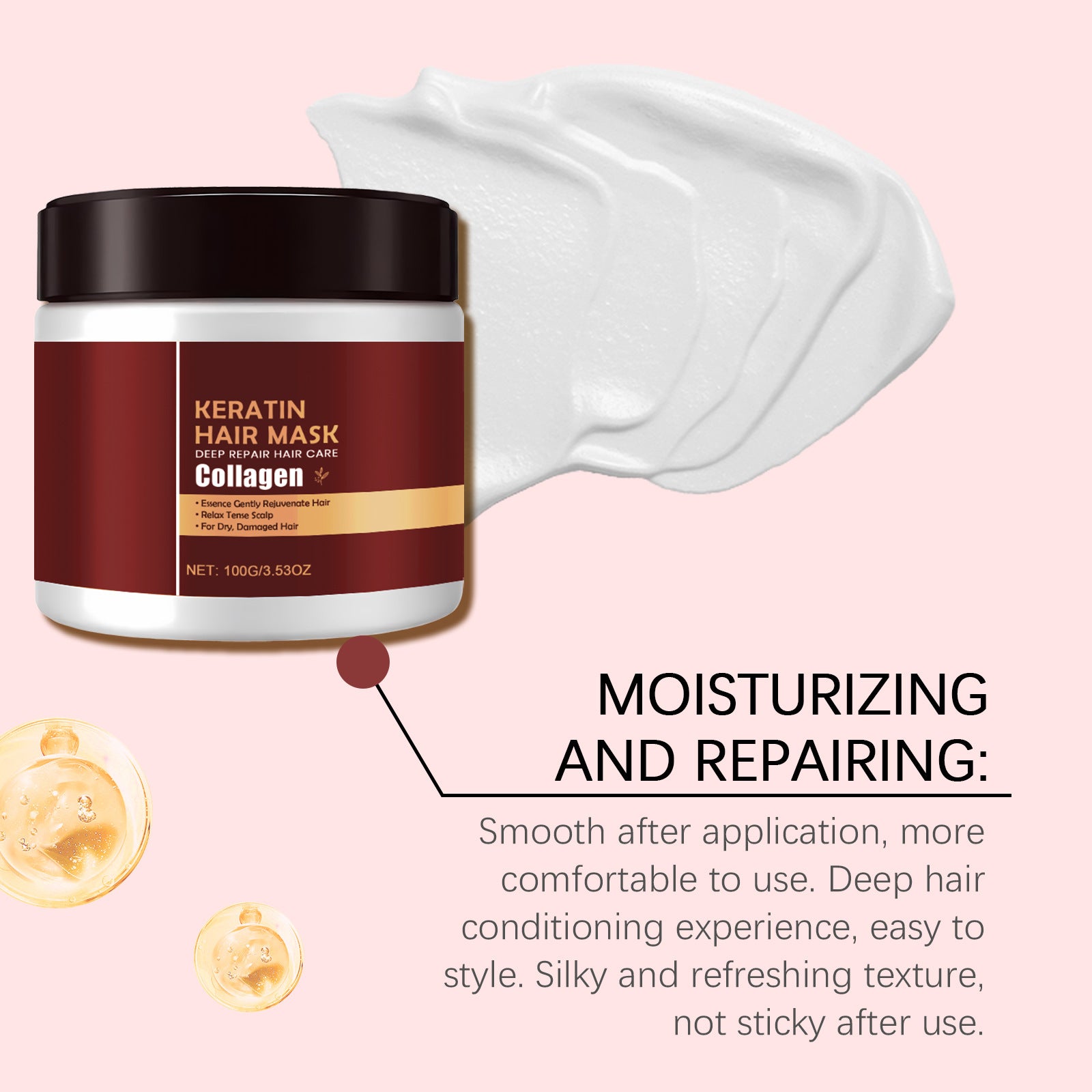 Keratin Collagen Hair Repair Mask 100g for Dry and Damaged Hair