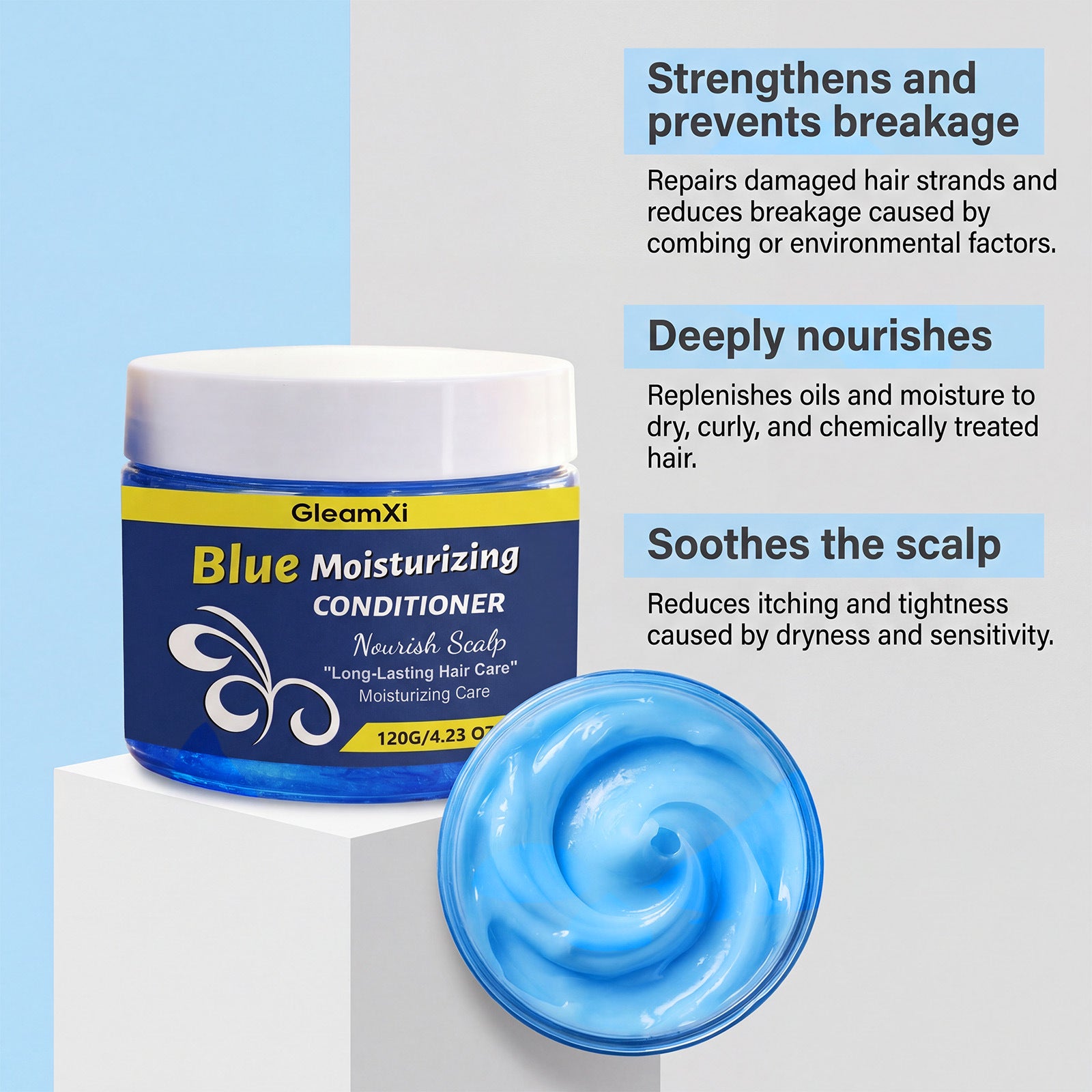 Deep Moisturizing Blue Hair Conditioner Treatment Mask 120g
