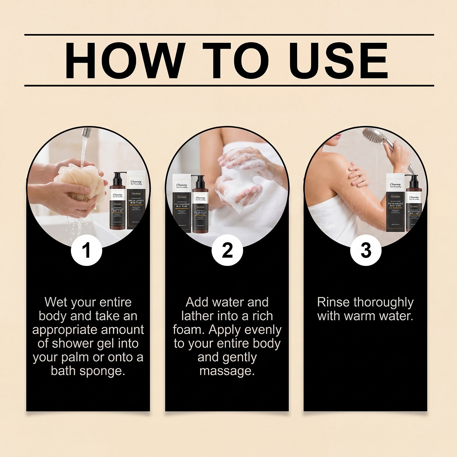 Oud Wood and Santal Fragrance Body Wash Cleansing and Nourishing Gel - 9