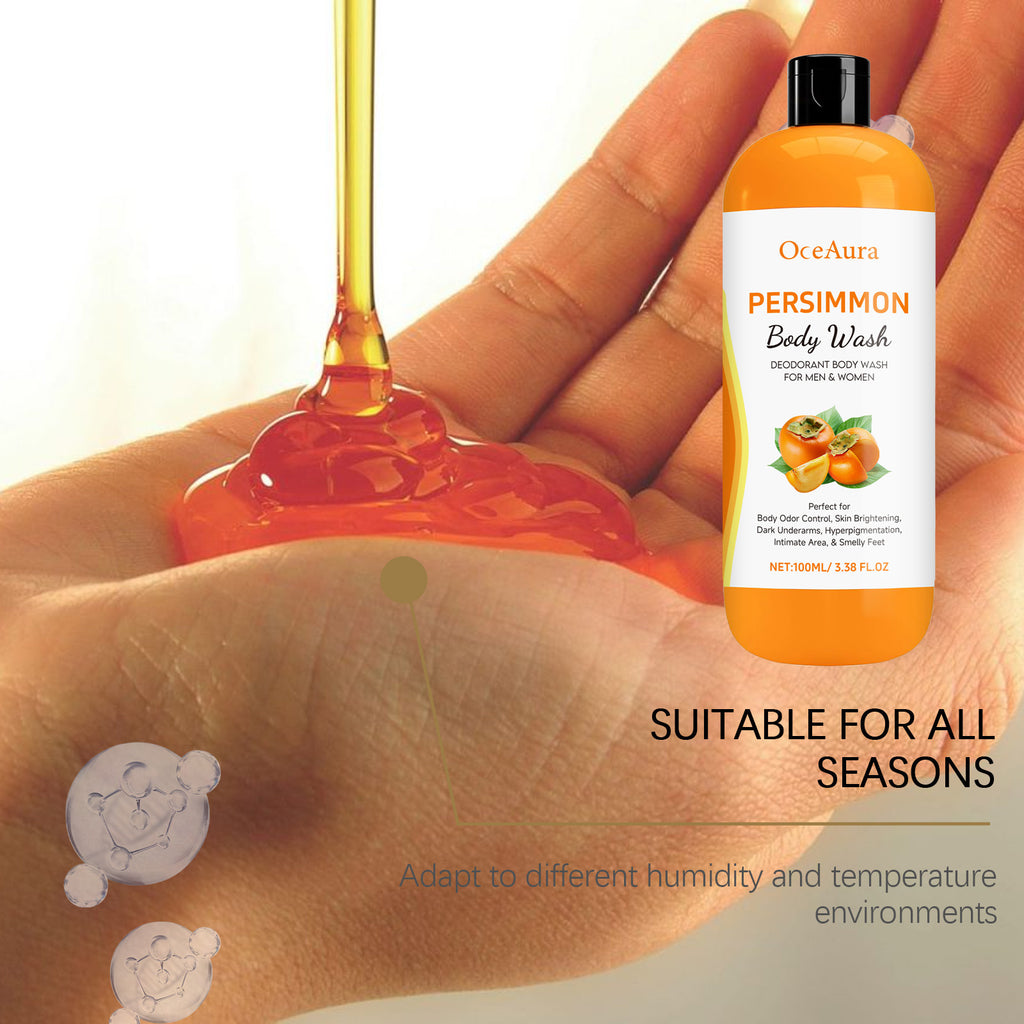 Persimmon Extract Body Wash Odor Control and Skin Brightening Shower Gel