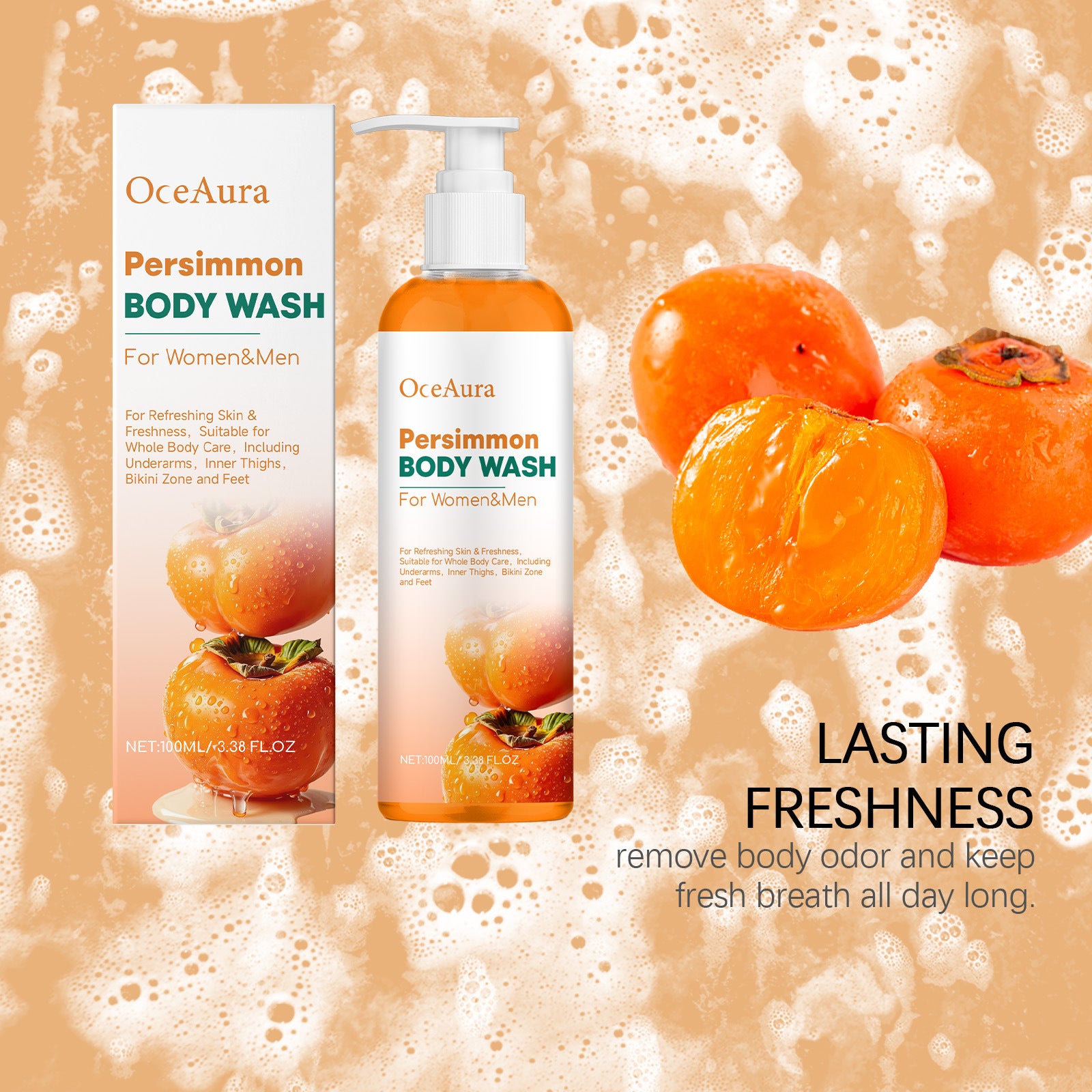 Persimmon Body Wash Deodorant Shower Gel for Men and Women 100ml - 14
