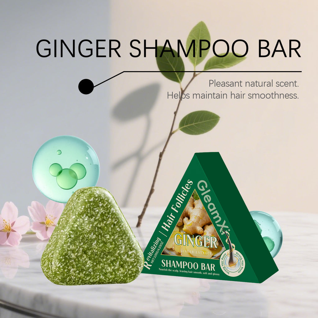 Ginger Extract Solid Shampoo Bar for Hair Loss and Scalp Nourishment
