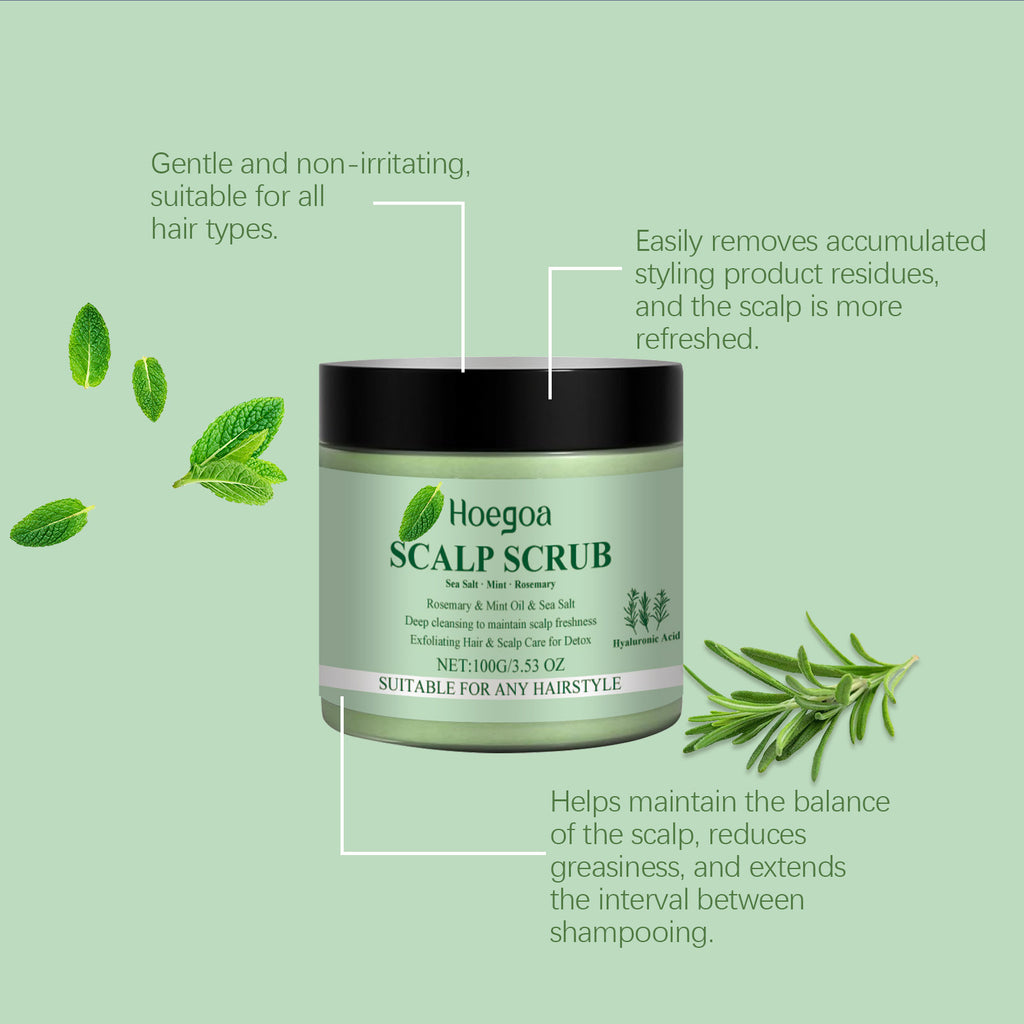 Mint Scalp Exfoliating Scrub and Massage Brush for Deep Cleansing