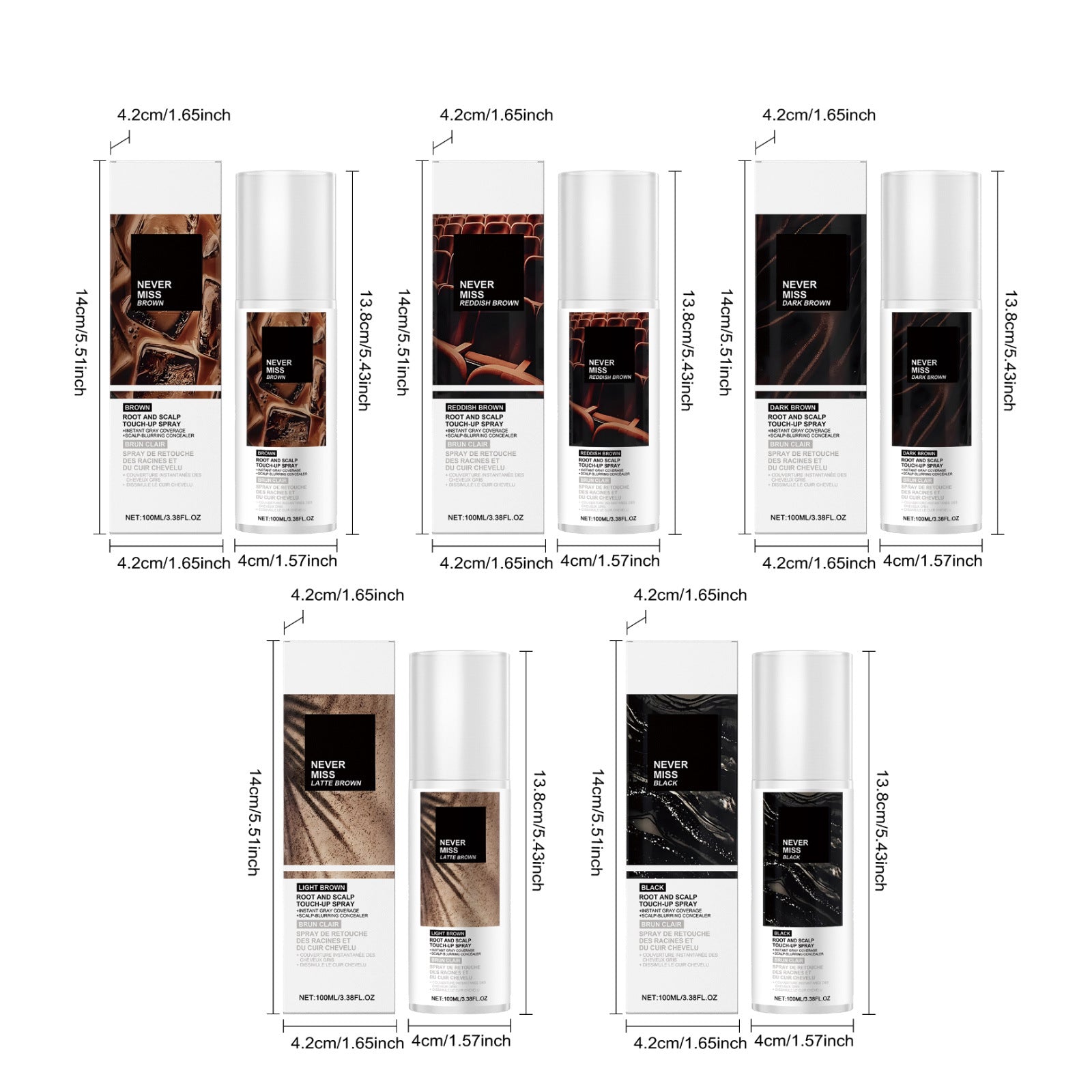 Temporary Hair Color Spray Root and Scalp Concealer 100ml - 7