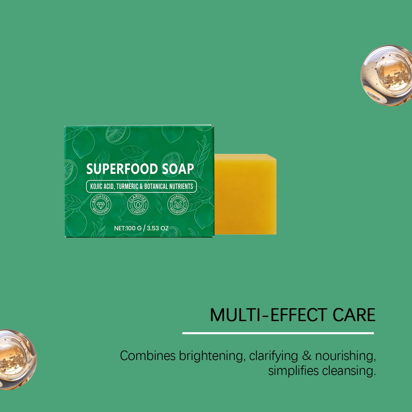 Kojic Acid and Turmeric Botanical Soap Bar for Skin Brightening - 14