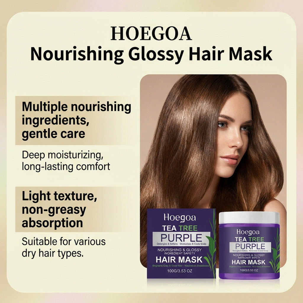 Tea Tree Purple Hair Mask for Neutralizing Brassiness and Hair Repair - 12