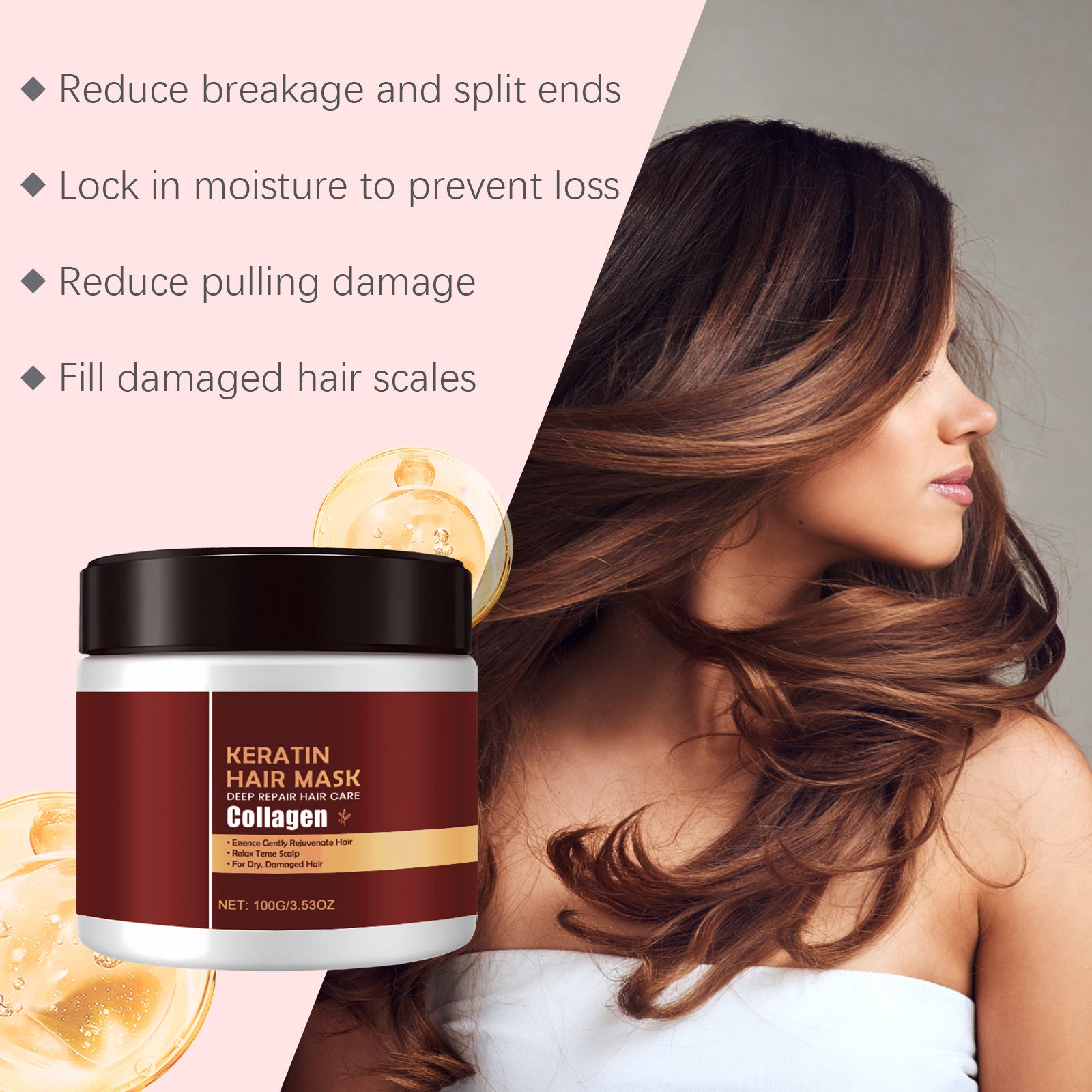 Keratin Collagen Hair Repair Mask 100g for Dry and Damaged Hair