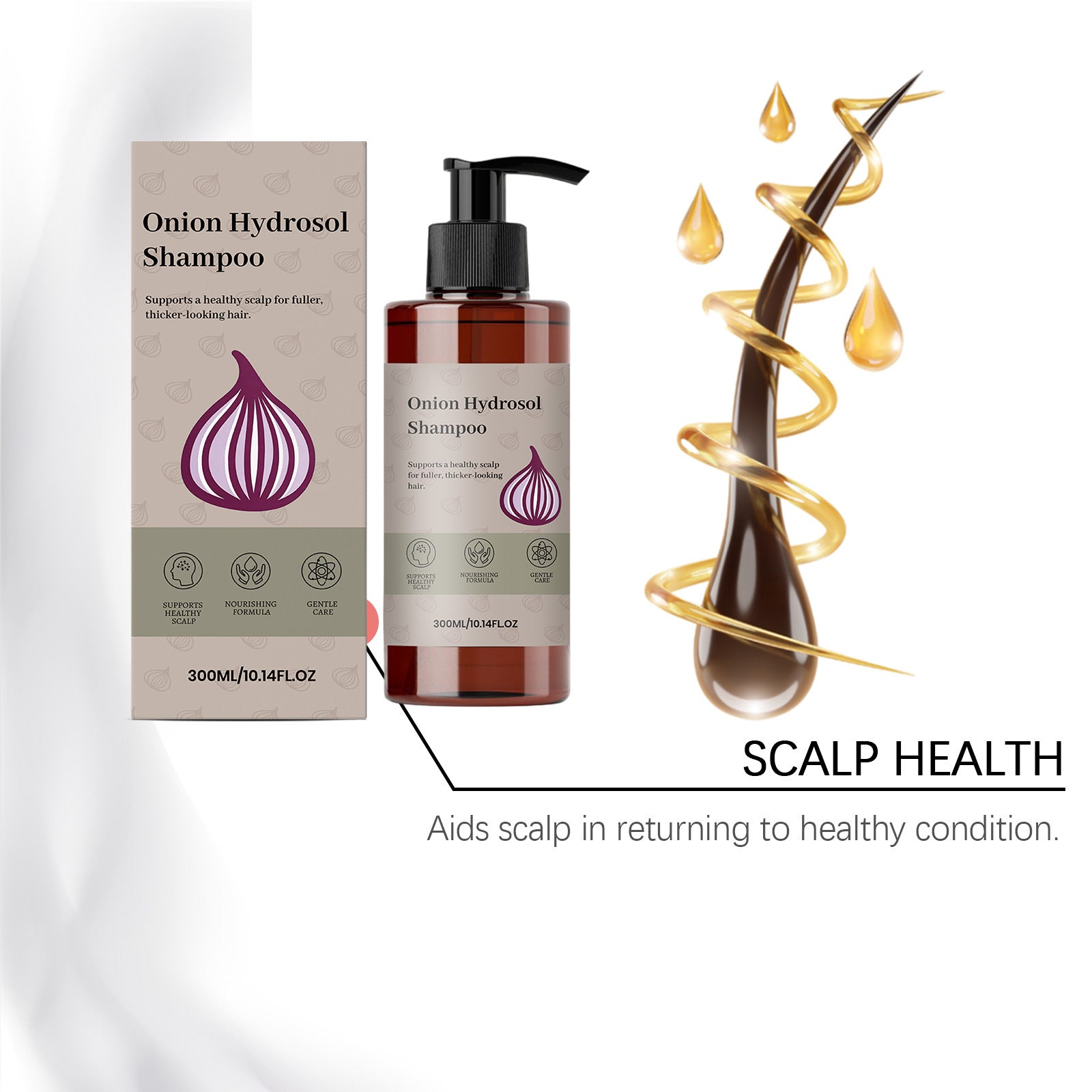 Onion Hydrosol Scalp Nourishing Shampoo 300ml for Hair Growth - 14