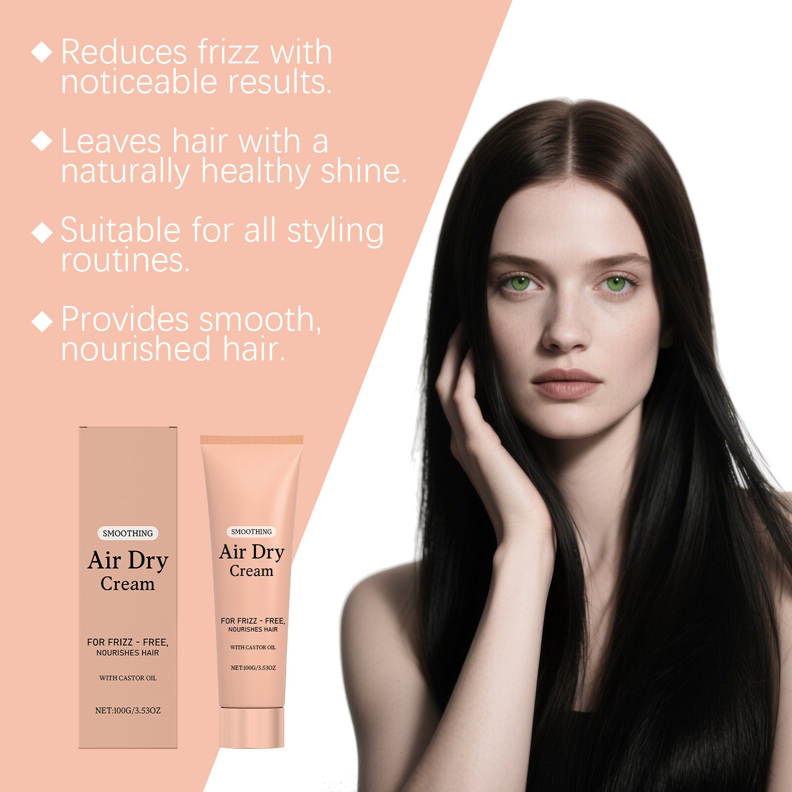 Air Dry Smoothing Hair Cream Anti Frizz Leave In Conditioner 100g - 15