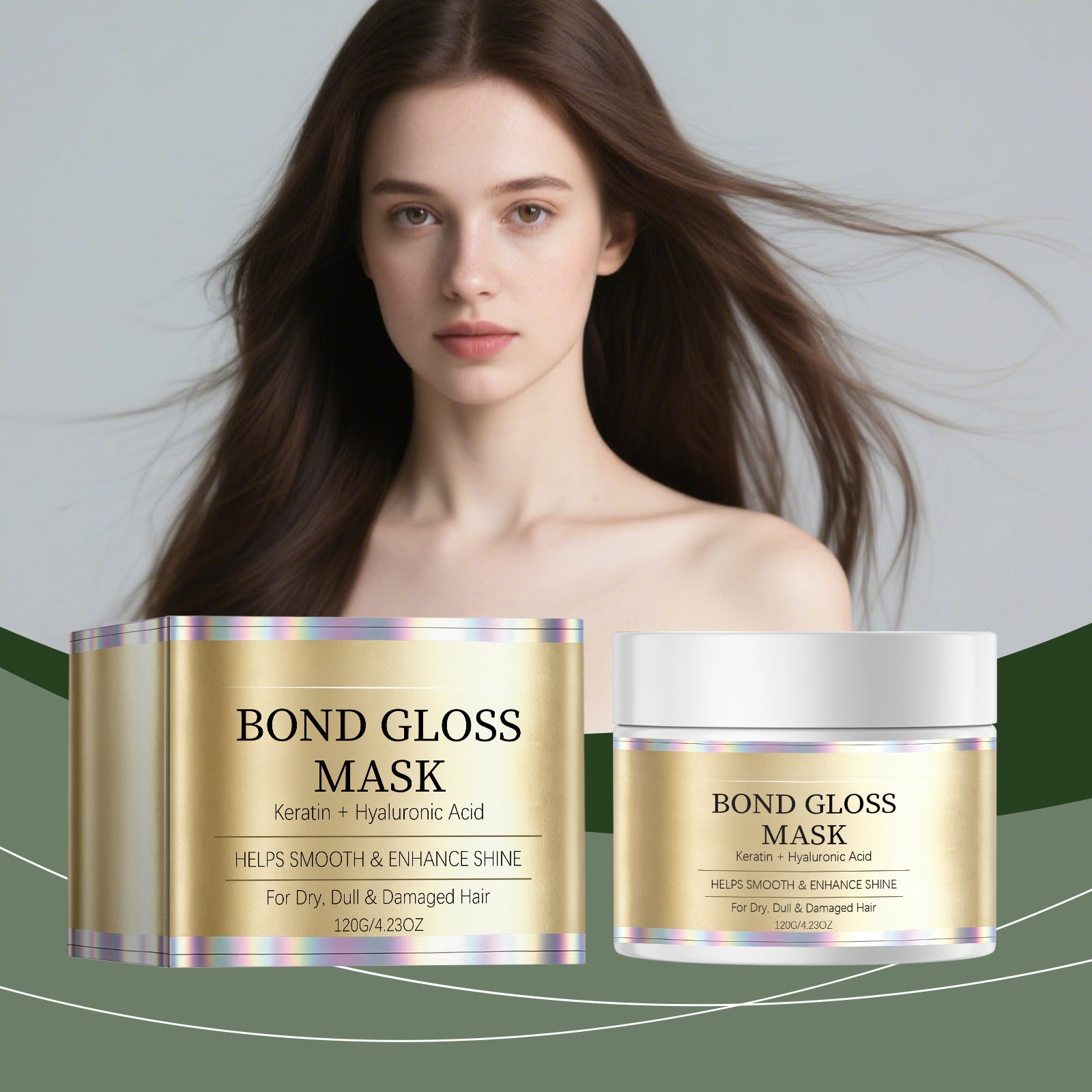 Bond Gloss Hair Mask with Keratin and Hyaluronic Acid 120g