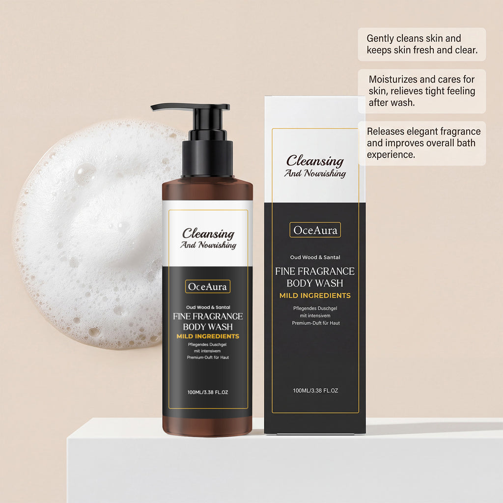 Oud Wood and Santal Fragrance Body Wash Cleansing and Nourishing Gel