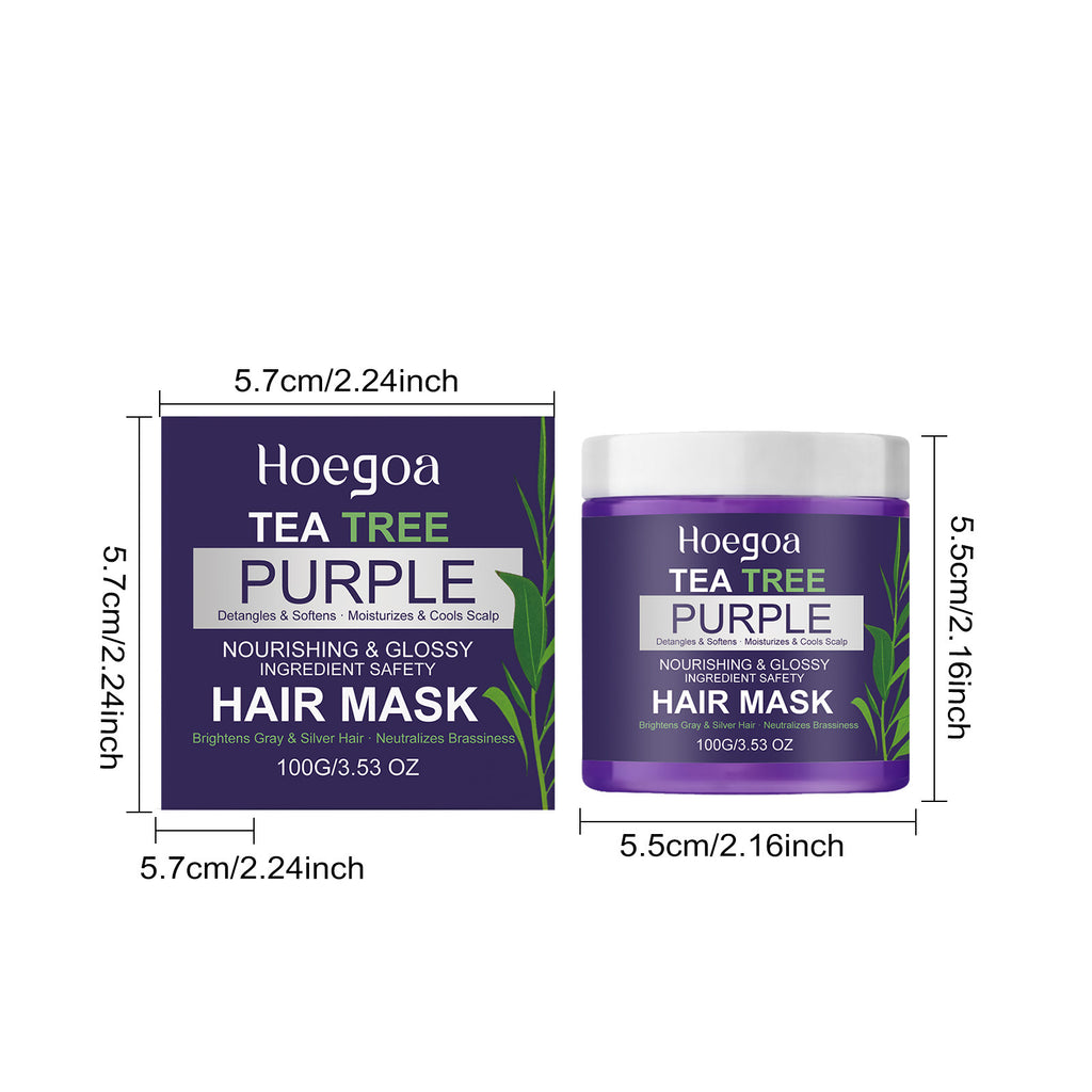 Tea Tree Purple Hair Mask for Neutralizing Brassiness and Hair Repair