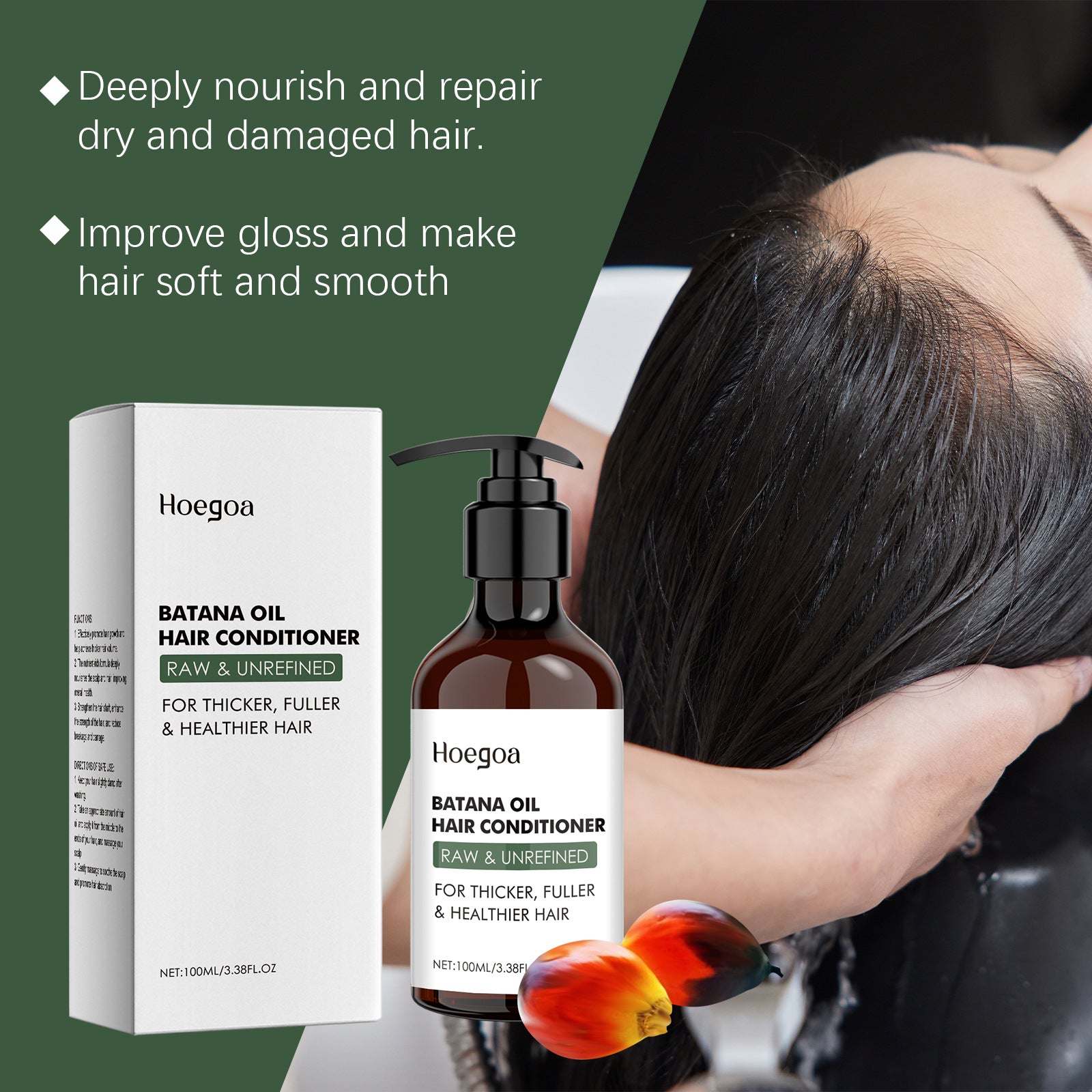 Batana Oil Hair Conditioner 100ml for Thickening and Repair - 14